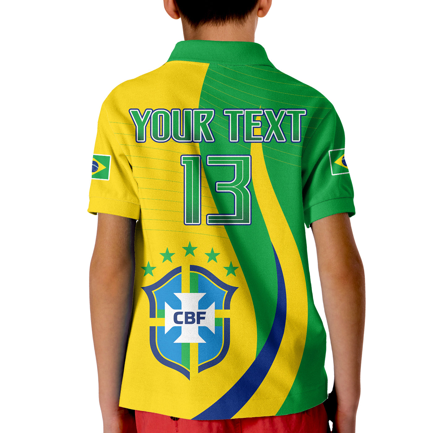 (Custom Text and Number) Brazil Football Champions Polo Shirt Selecao Style Vibe LT13
