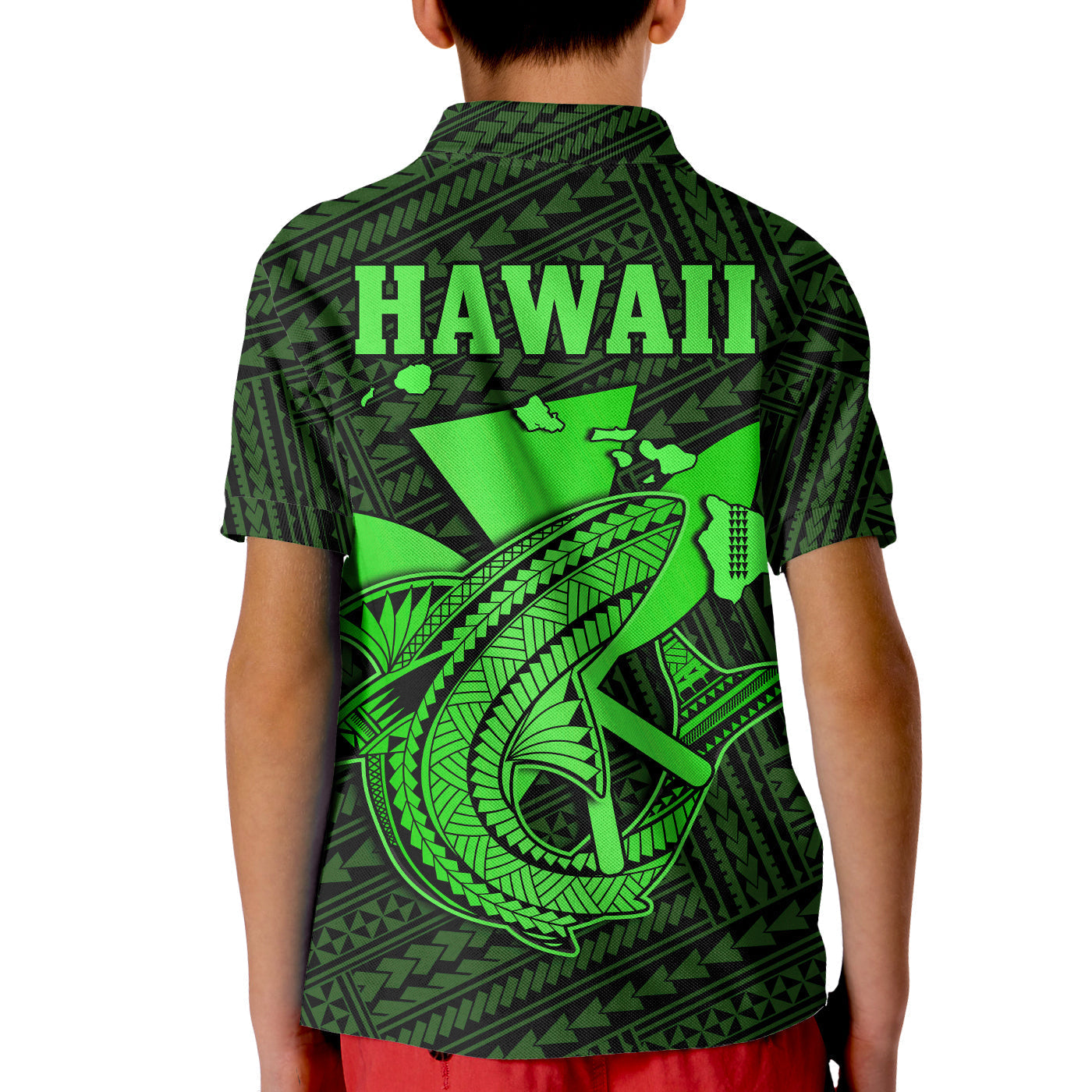 Custom Hawaii Polo Shirt Kakau Kanaka Maoli Combine Polynesian Shark Ver.02 LT14
