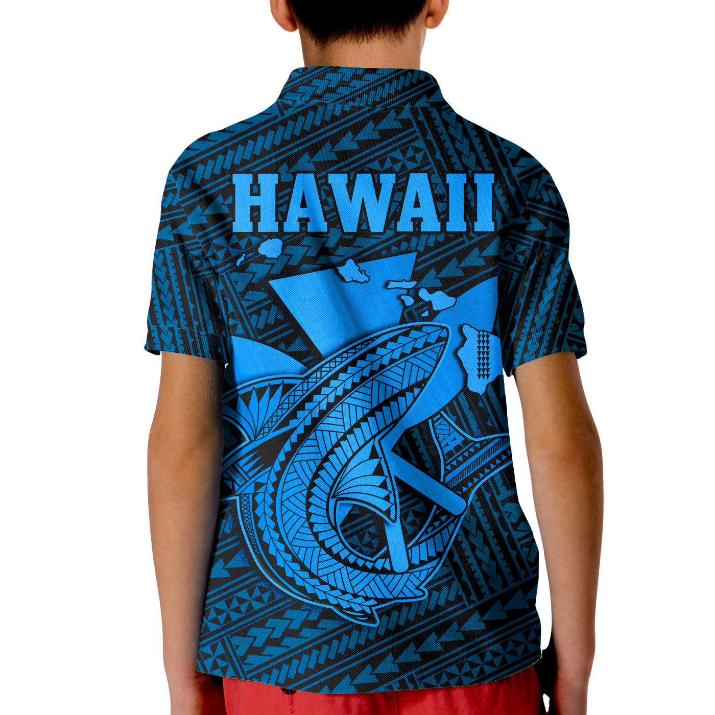Custom Hawaii Polo Shirt Kakau Kanaka Maoli Combine Polynesian Shark Ver.03 LT14