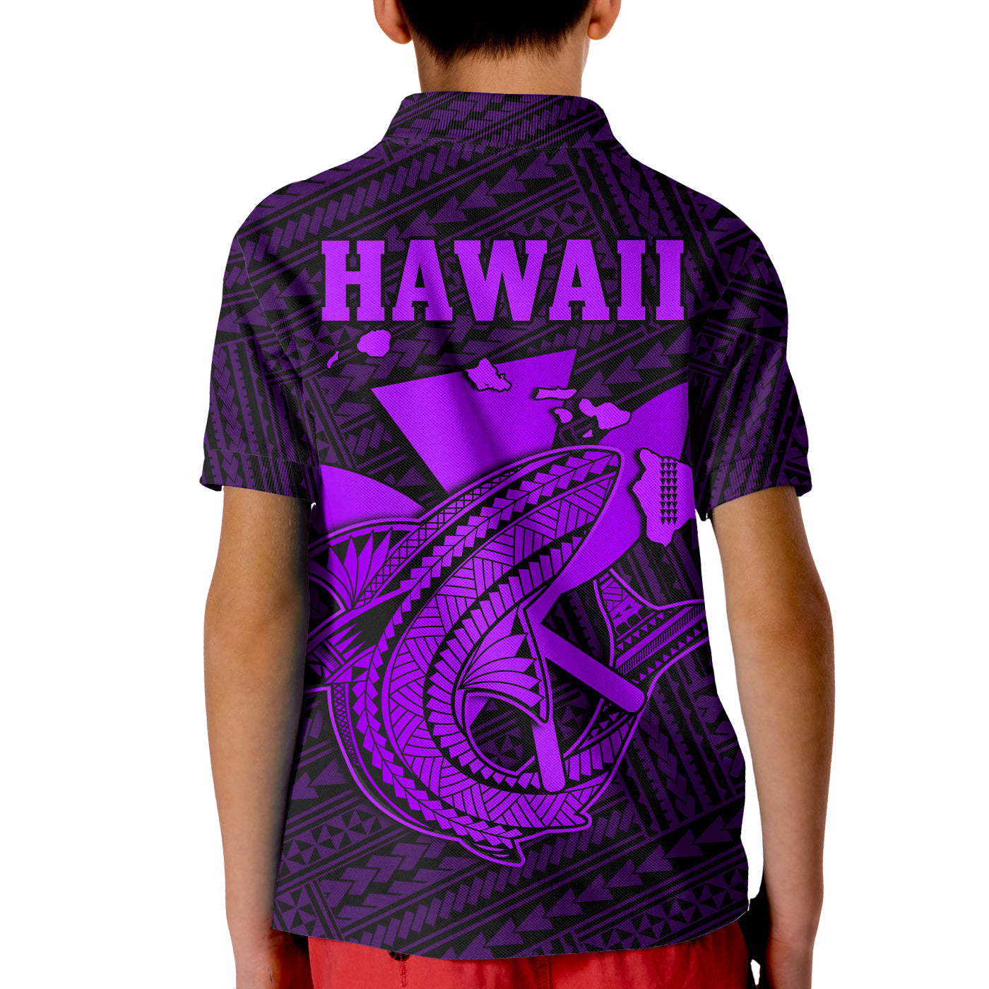 Custom Hawaii Polo Shirt Kakau Kanaka Maoli Combine Polynesian Shark Ver.05 LT14