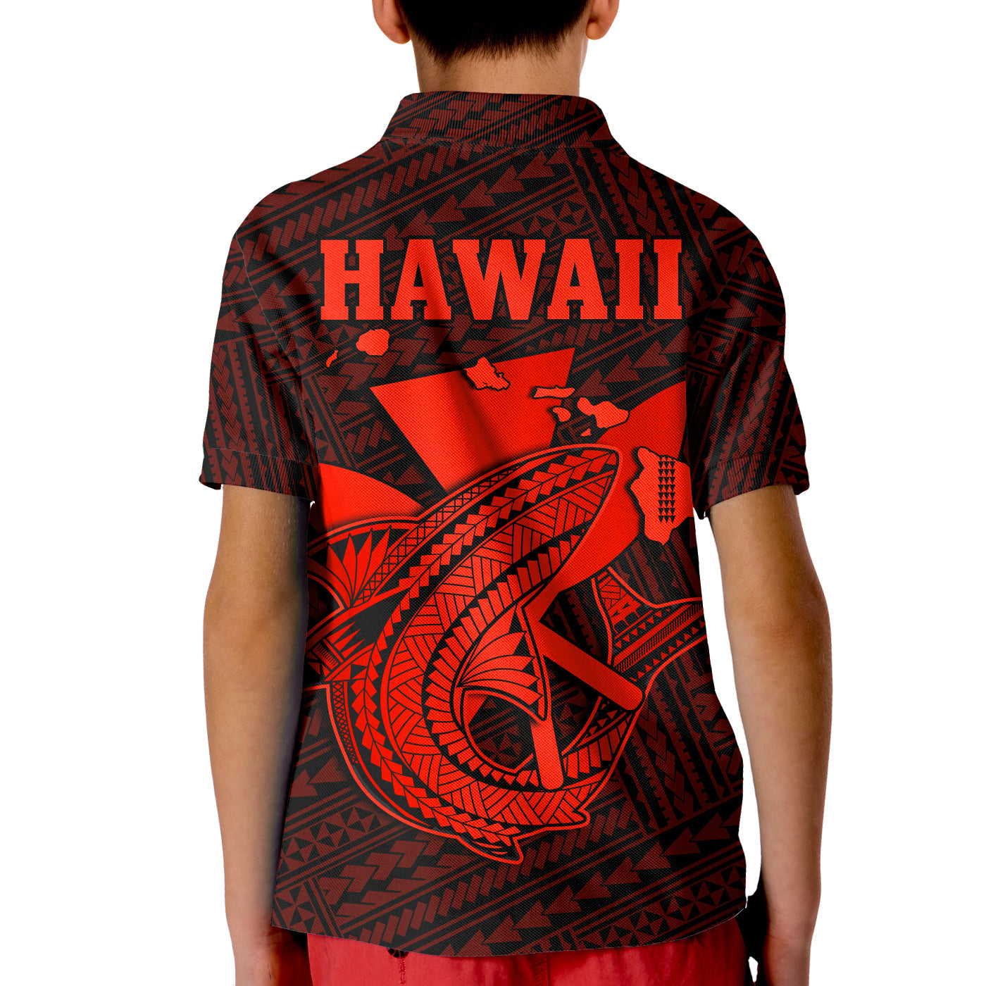 Custom Hawaii Polo Shirt Kakau Kanaka Maoli Combine Polynesian Shark Ver.06 LT14