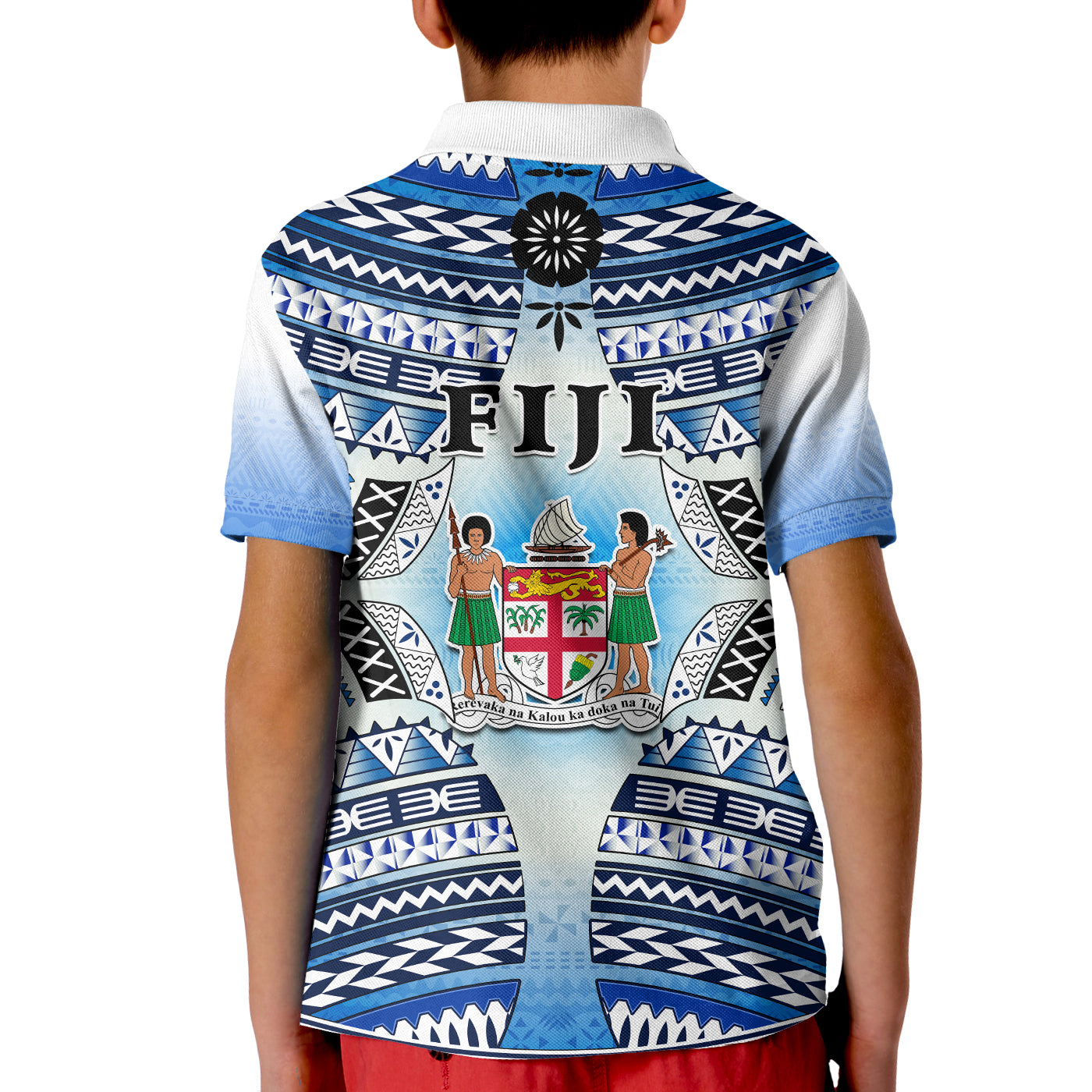 Fiji Polo Shirt Kaiviti Fijian Special Tapa Pattern LT14