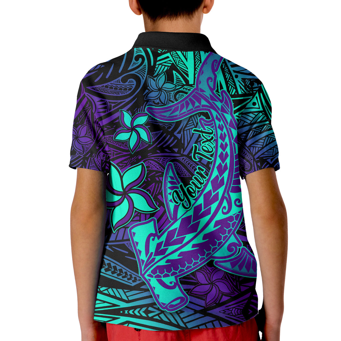 Custom Polynesian Polo Shirt Purple Paradise Hawaiian Tribal Hammerhead Shark LT14