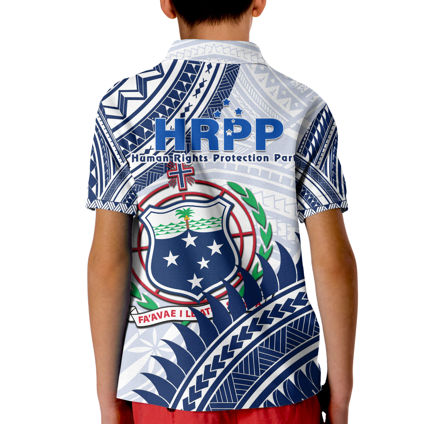HRPP Samoa Polo Shirt Samoan Coat Of Arms Polynesian Pattern LT14