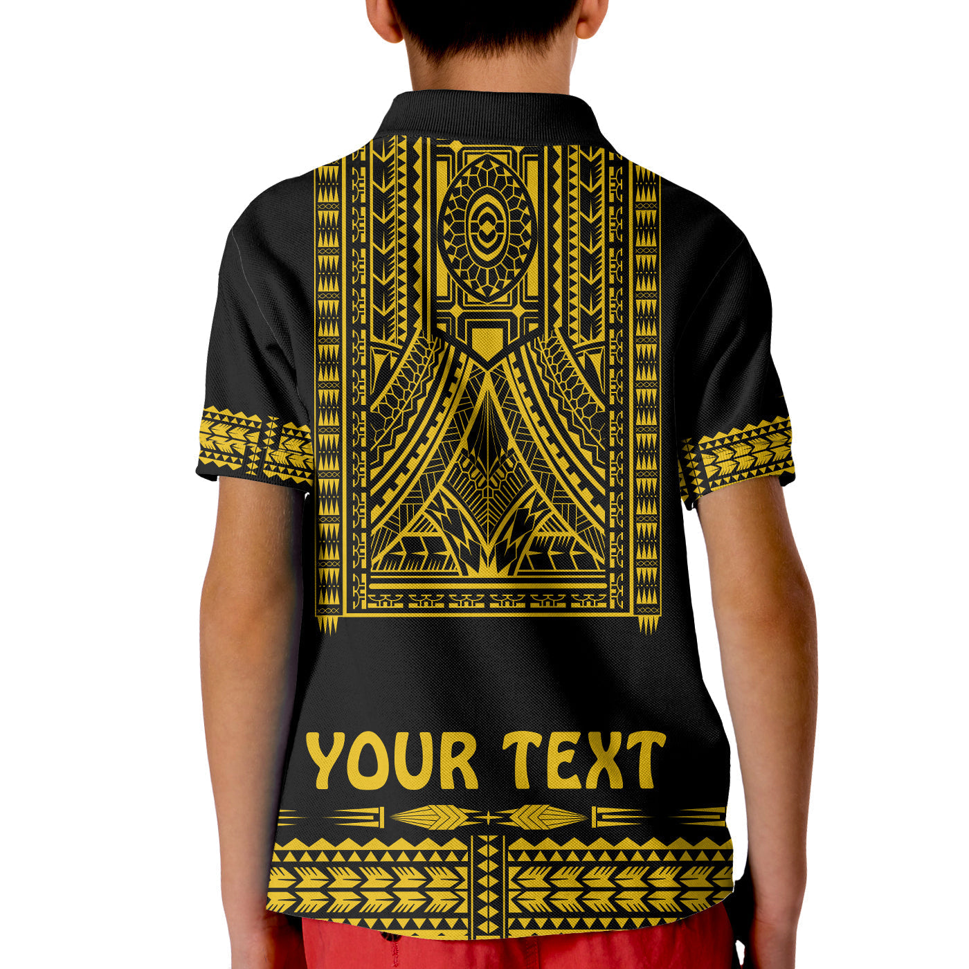 Custom Polynesian Polo Shirt Dashiki With Polynesian Tattoo Royal Golden Version LT14