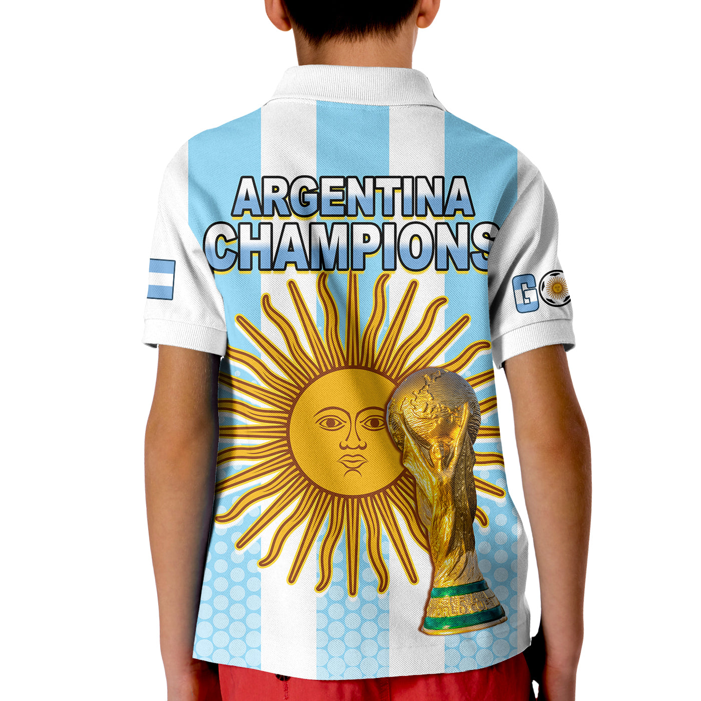 Argentina Football Polo Shirt Vamos La Albiceleste Soccer World Cup GOAT 2022 LT13