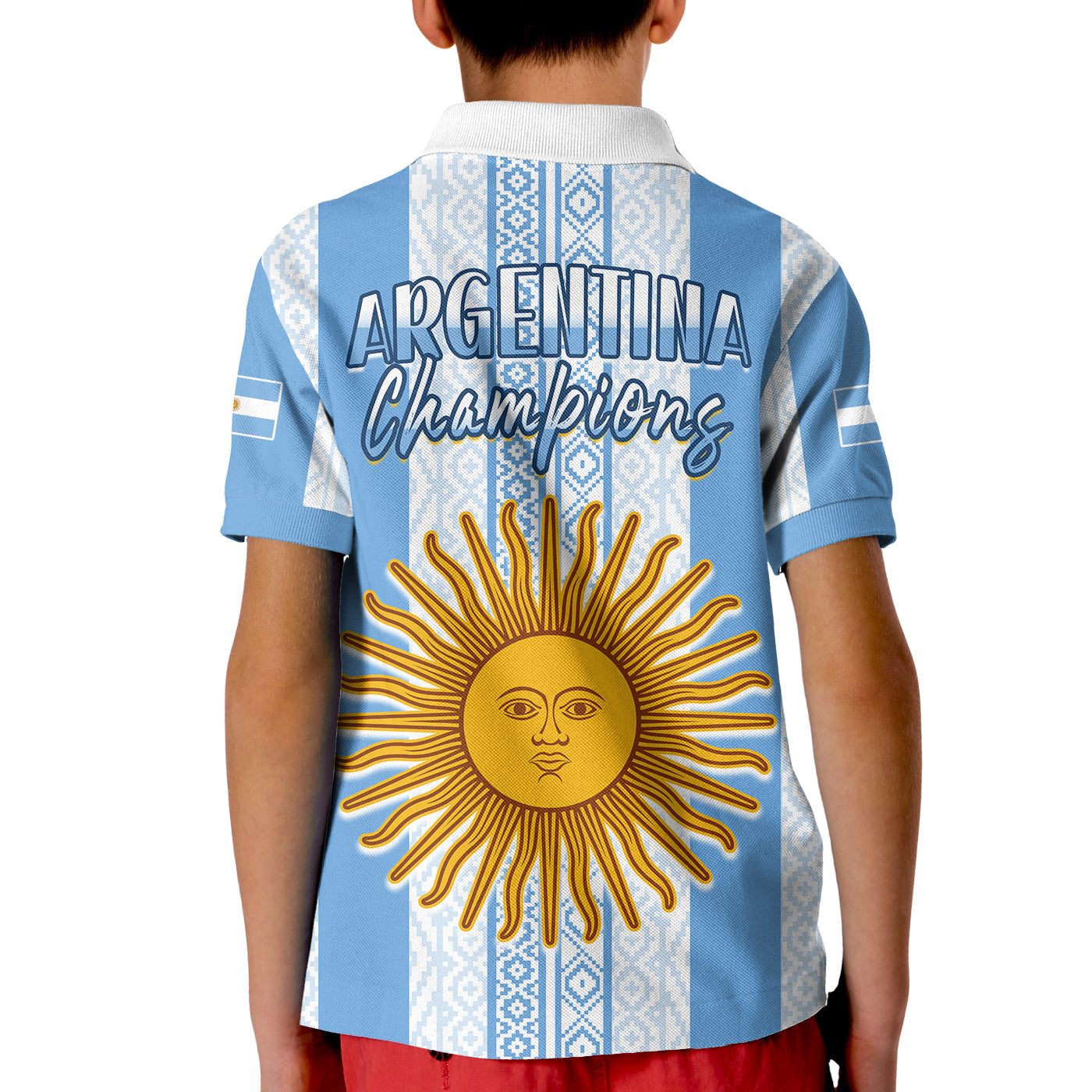Argentina Football Polo Shirt Champions World Cup Gaucho Vamos LT13
