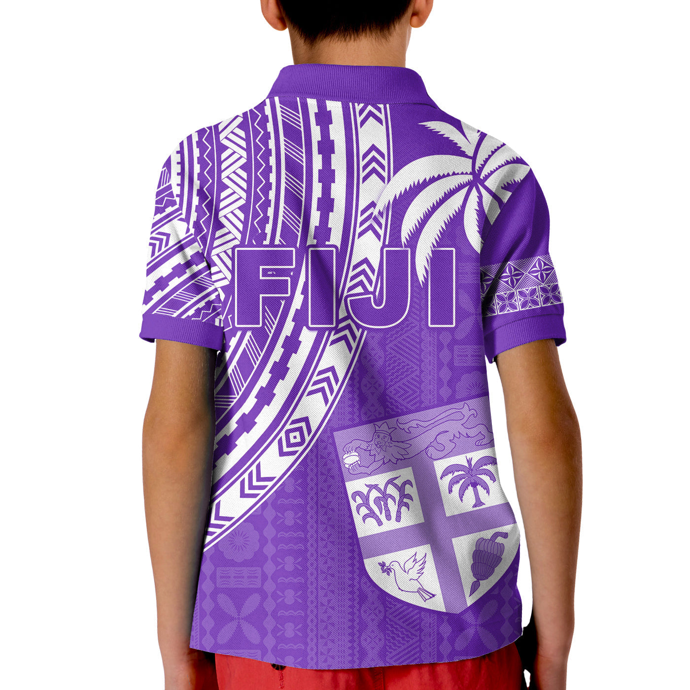 Fiji Rugby Sevens Polo Shirt Fijian 7s Tapa Polynesian Purple LT13