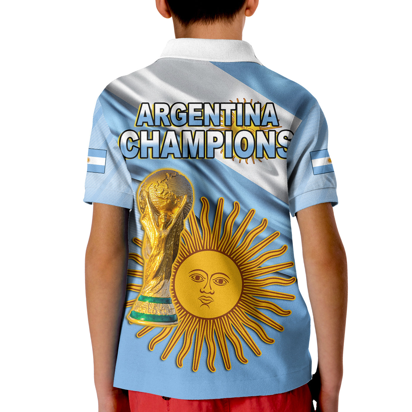 Argentina Football Polo Shirt Vamos La Albiceleste Champions World Cup Vibe Flag LT13