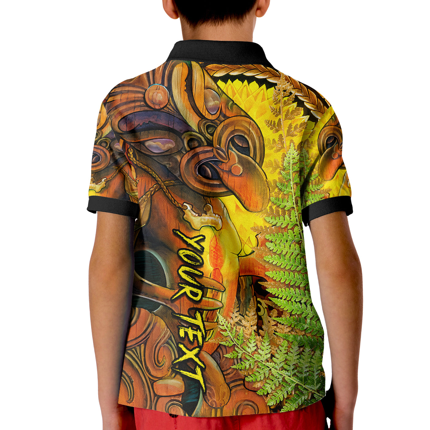Custom Hei Tiki Maori Polo Shirt Fern Aotearoa Ta Moko Sun LT13