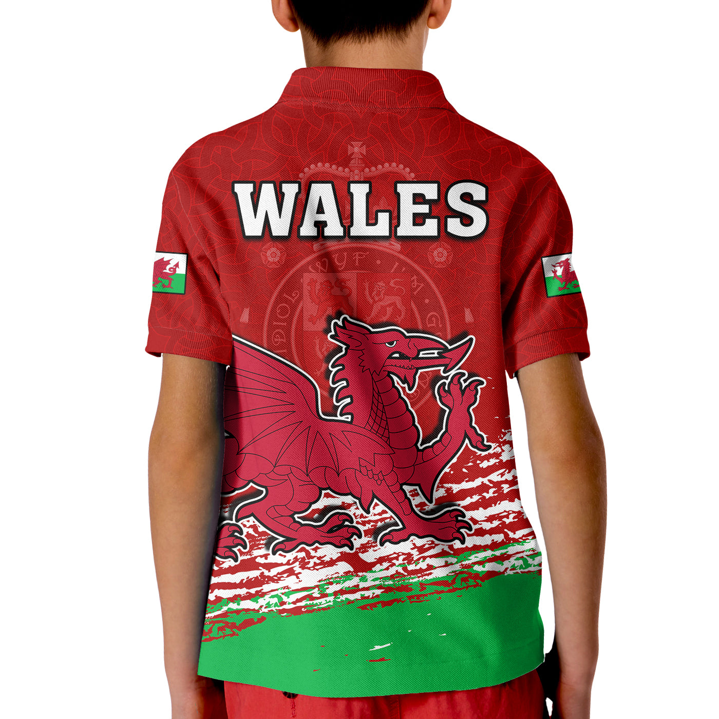 Wales Polo Shirt Football 2022 Come On CYMRU The Red Wall LT13