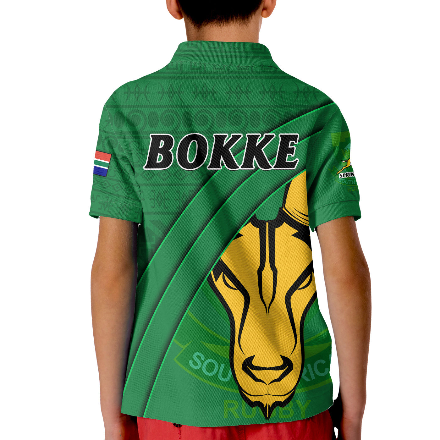 South Africa Rugby Polo Shirt Bokke Springbok With African Pattern Stronger Together LT14