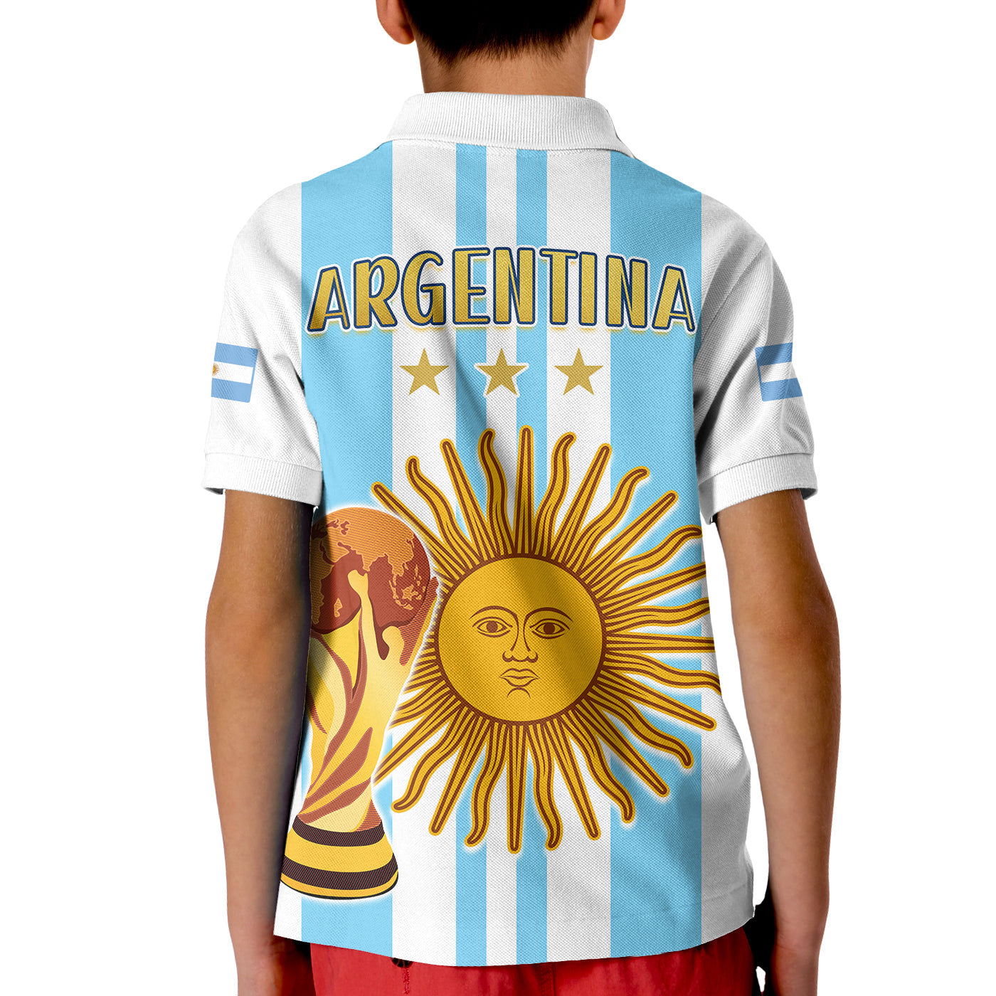 Argentina Football Polo Shirt FIFA 2022 World Cup Champions LT13