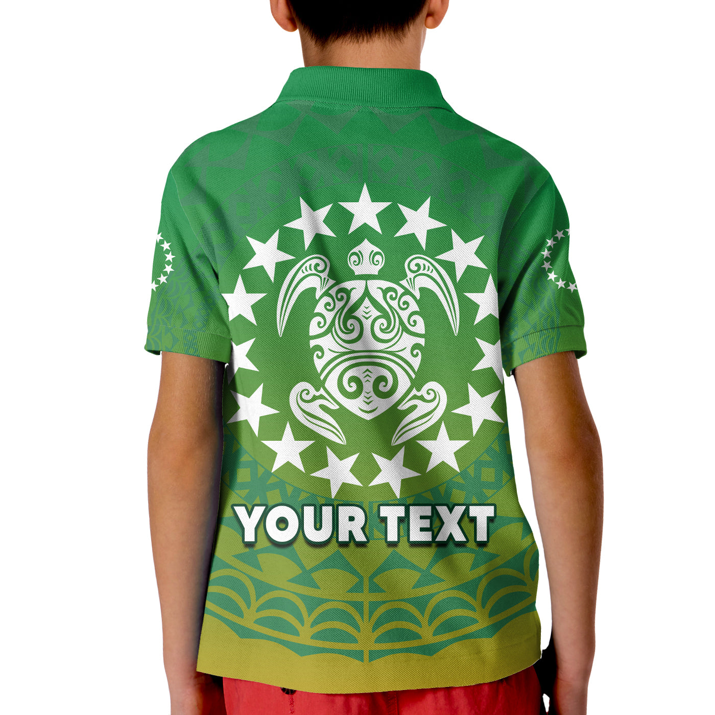 Custom Cook Islands Polo Shirt Circle Pattern Mix Sea Turtle Green Version LT14