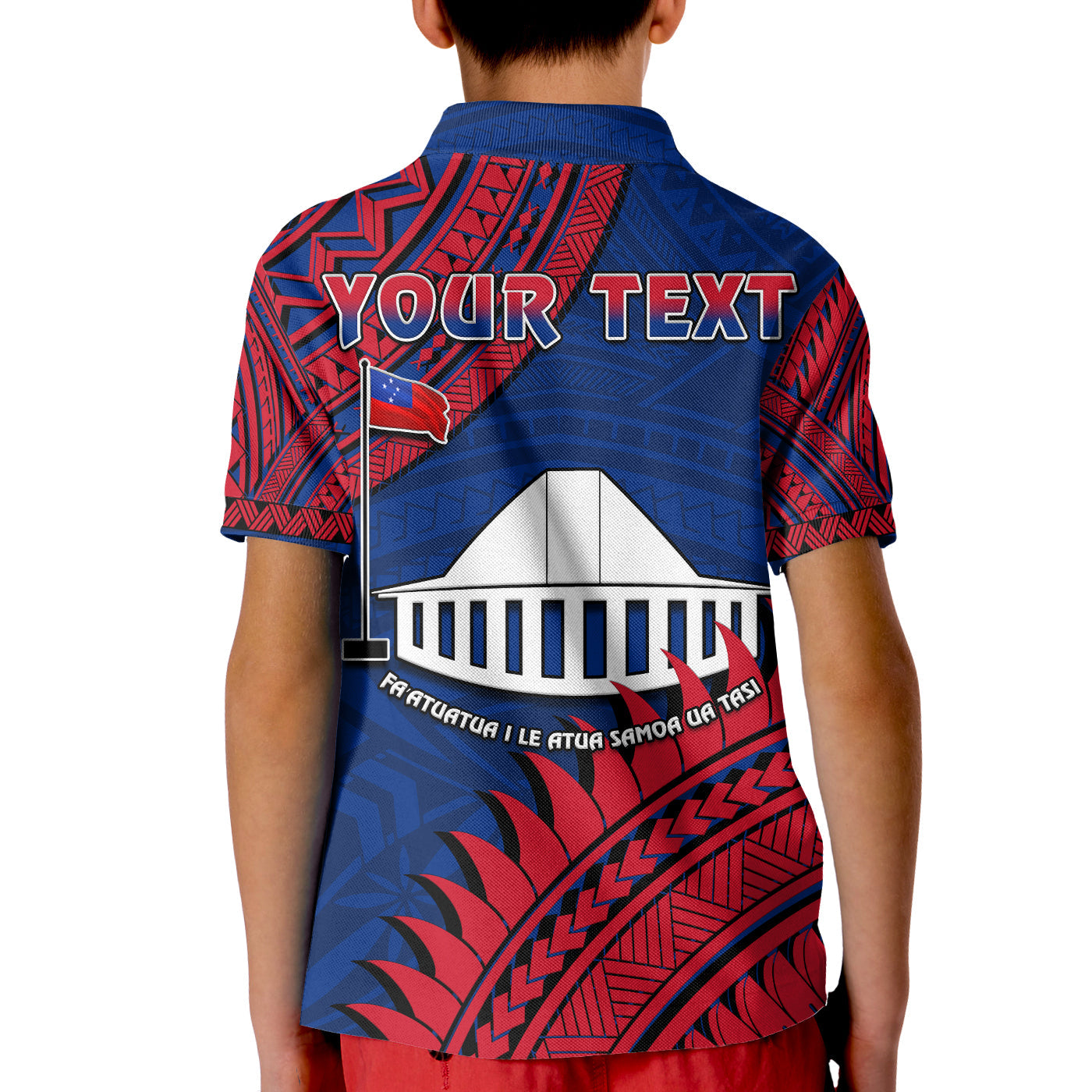 Custom F.A.S.T Samoa Polo Shirt KID Samoan Coat Of Arms Polynesian Pattern LT14