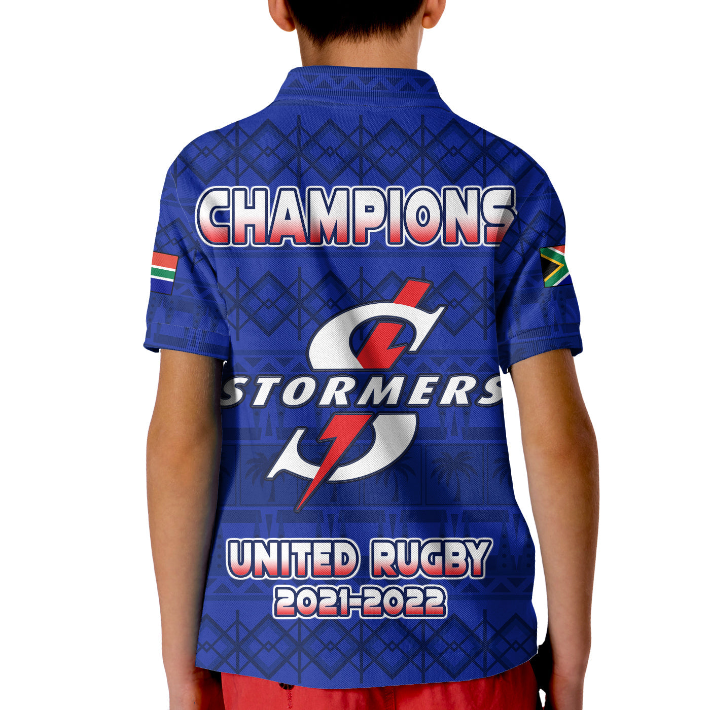 Stormers South Africa Rugby Polo Shirt We Are The Champions URC African Pattern LT14