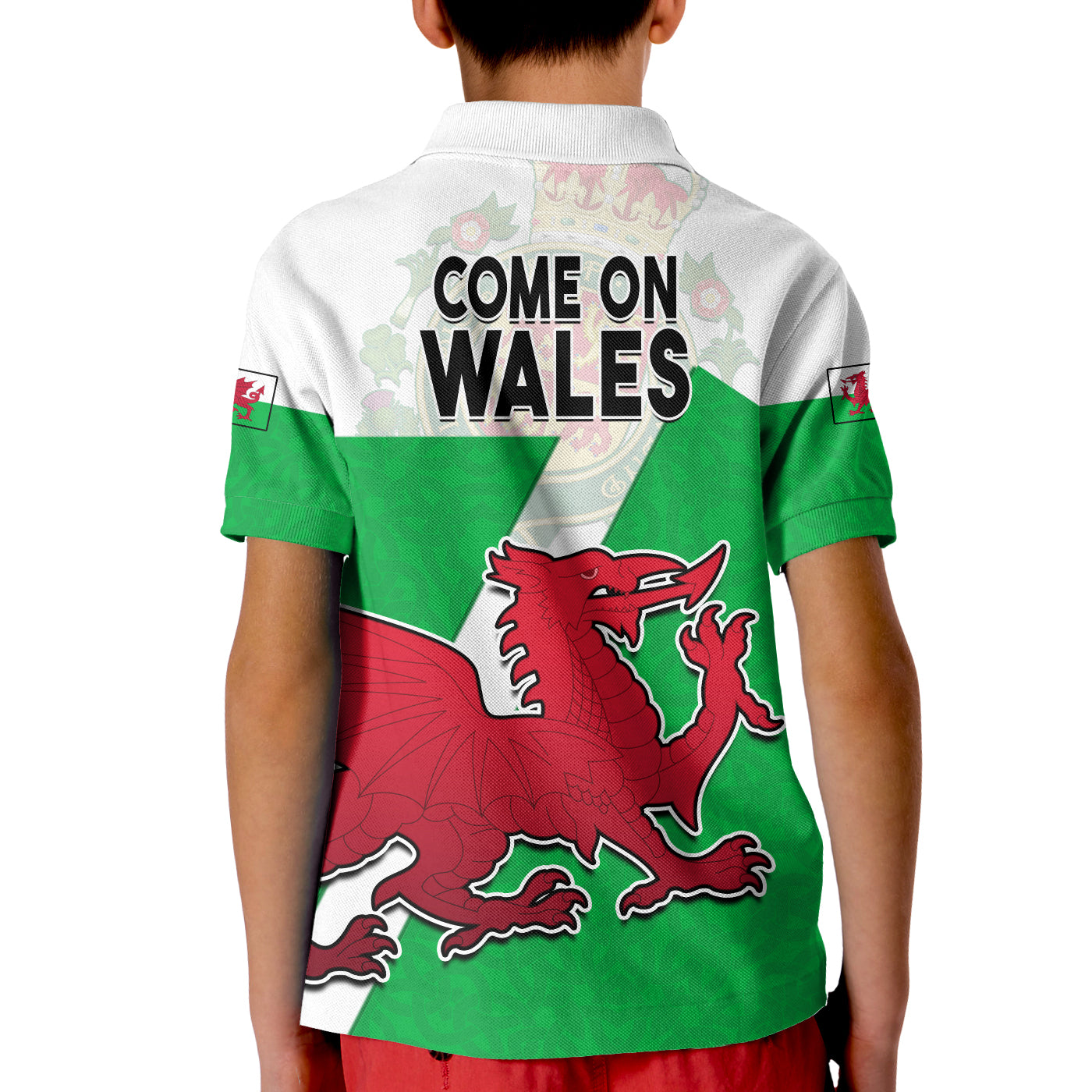 Wales Football Polo Shirt Come On Welsh Dragons With Celtic Knot Pattern LT14