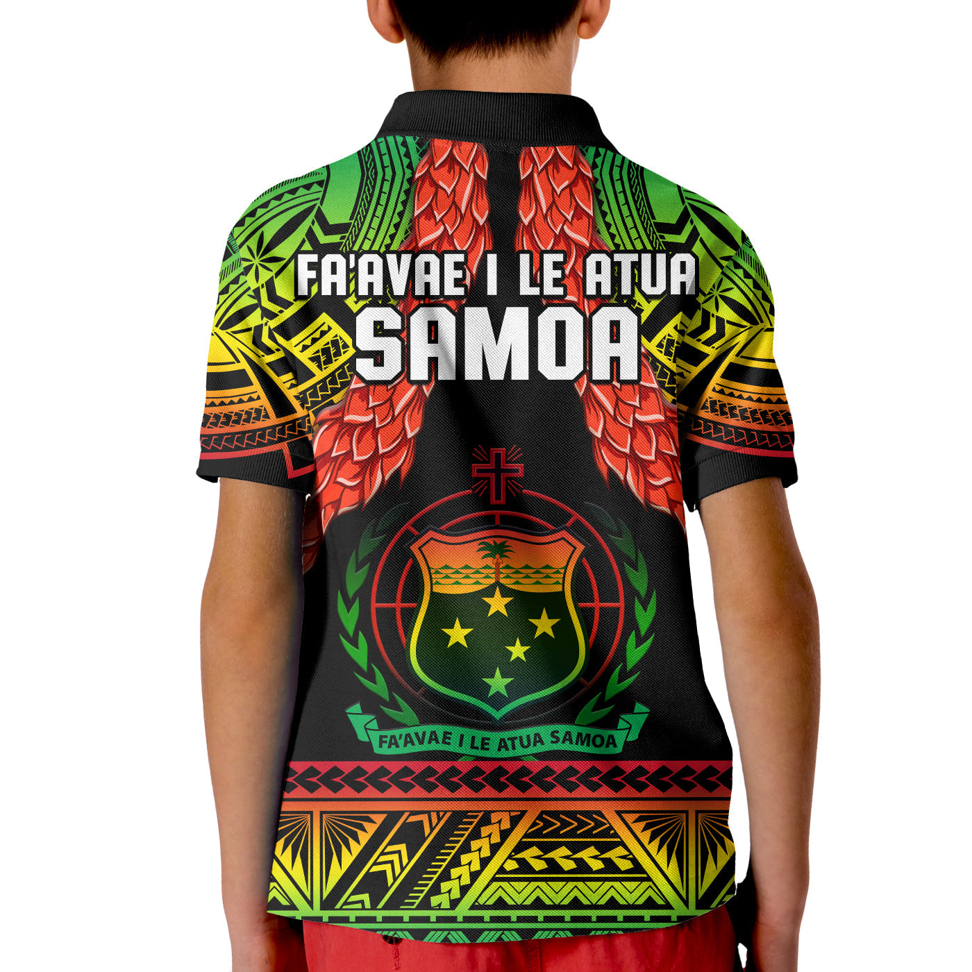 Samoa Rugby Polo Shirt Teuila Torch Ginger Gradient Style LT14
