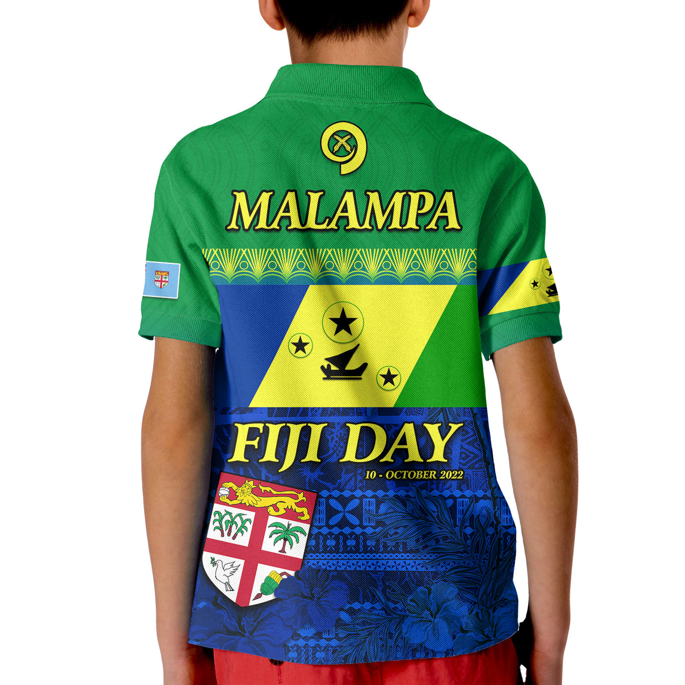 Malampa Fiji Day Polo Shirt Vanuatu Polynesia mix Flowers LT13