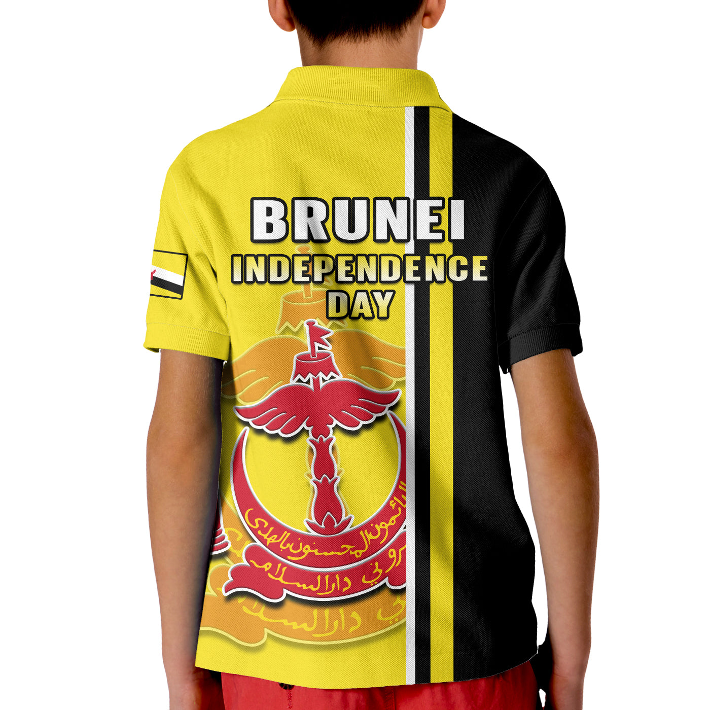 Brunei Polo Shirt Happy Independence Day With Coat Of Arms LT14