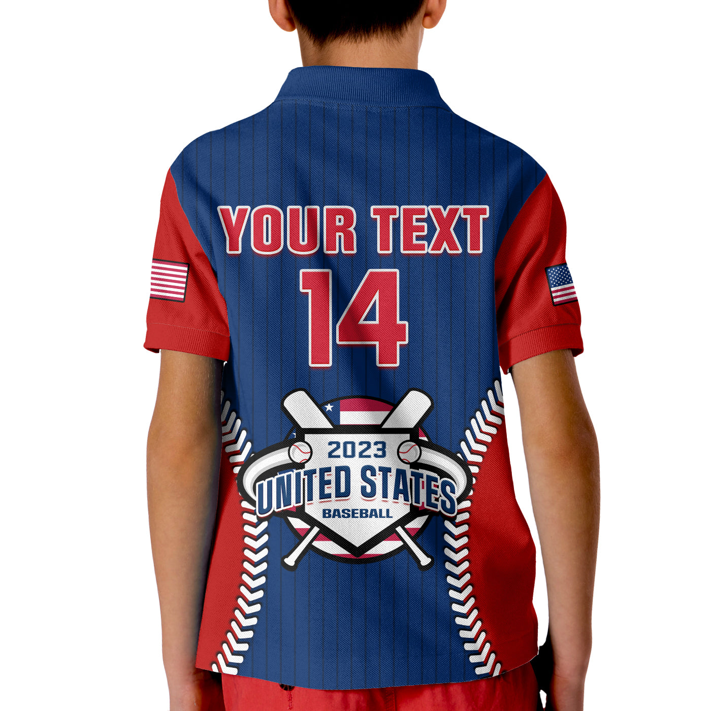 (Custom Text And Number) United States Polo Shirt USA Baseball Sporty Style LT14