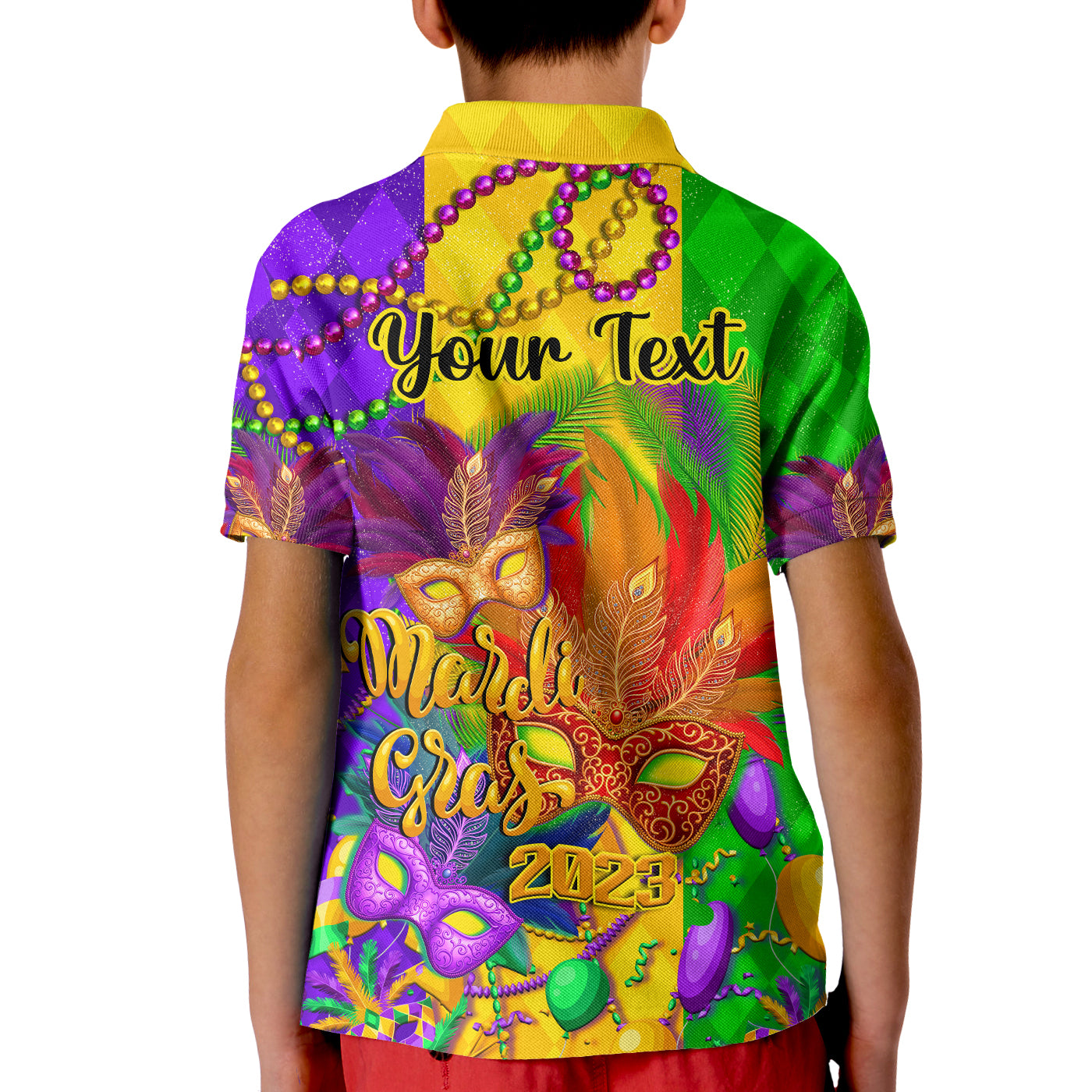 Custom Mardi Gras Polo Shirt 2023 Carnival Masks With Feathers LT14