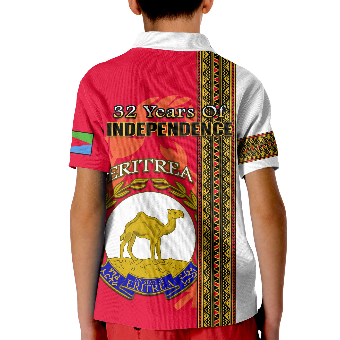 Eritrea Polo Shirt African Pattern Happy Independence Day Version White LT14