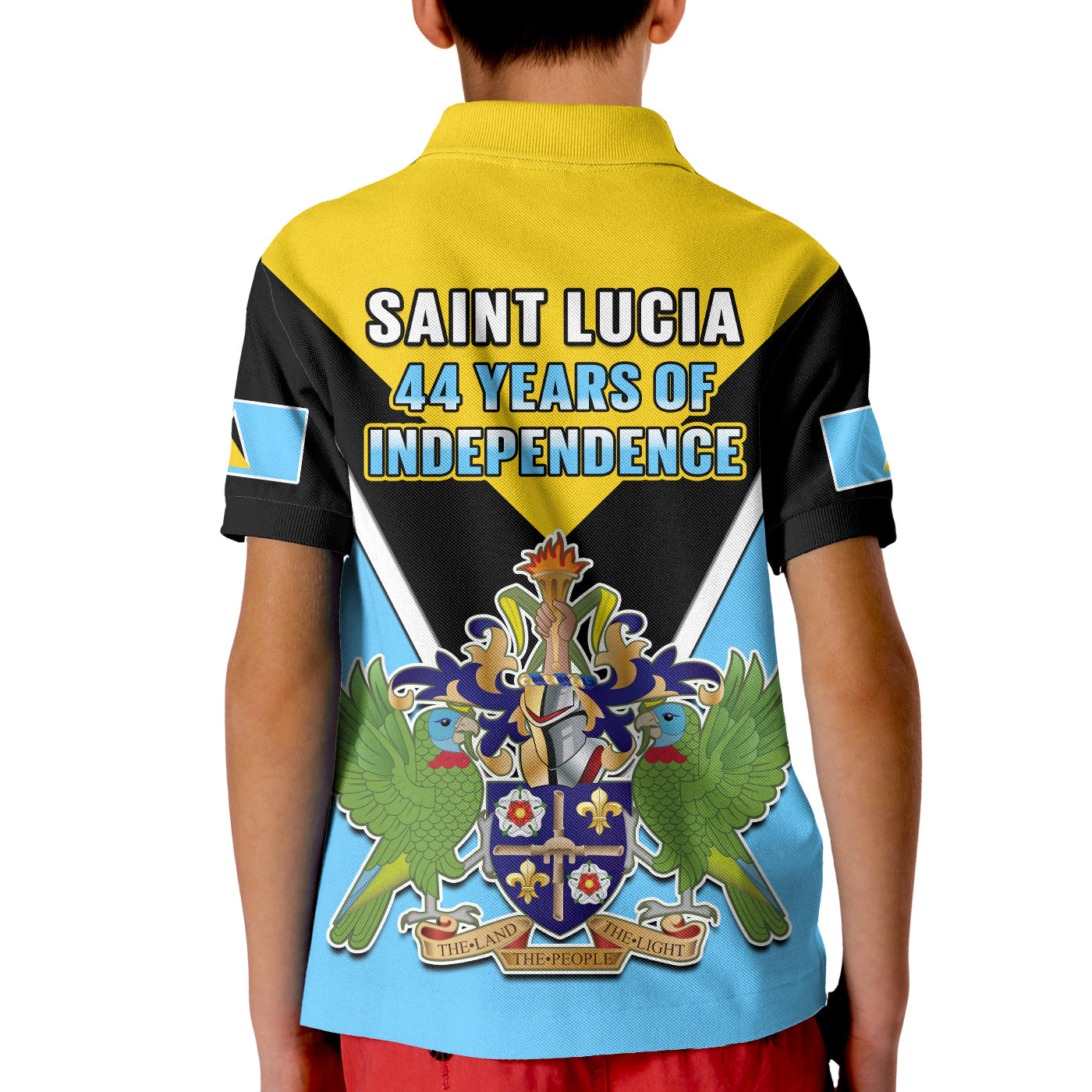 Saint Lucia Polo Shirt Happy 44 Years Of Independence LT14