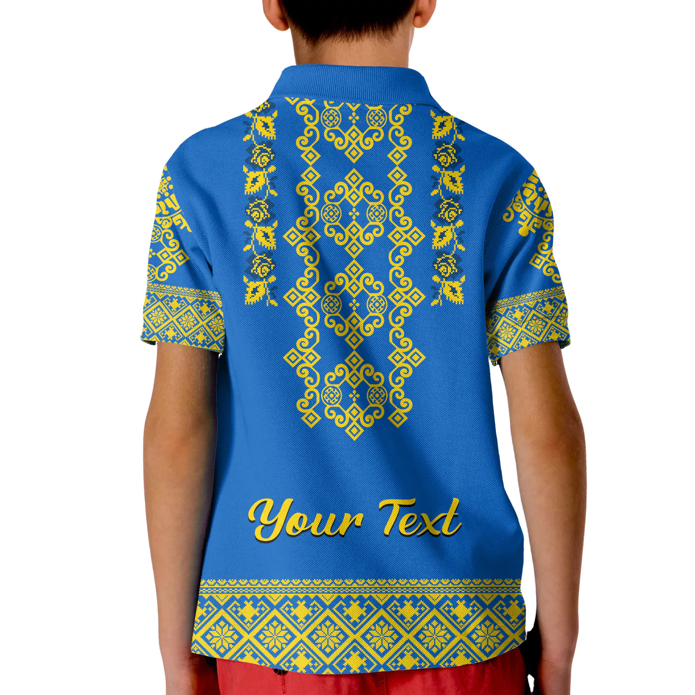 Custom Ukraine Polo Shirt Yellow Ukrainian Folk LT14