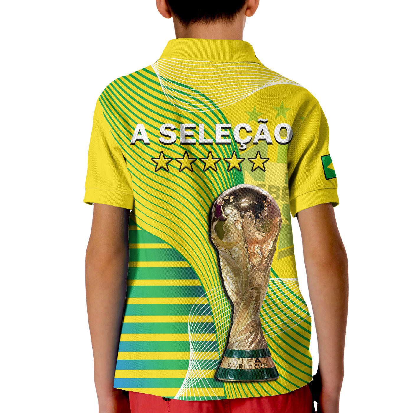 Brazil Football Polo Shirt Canarinha Champions WC 2022 LT14