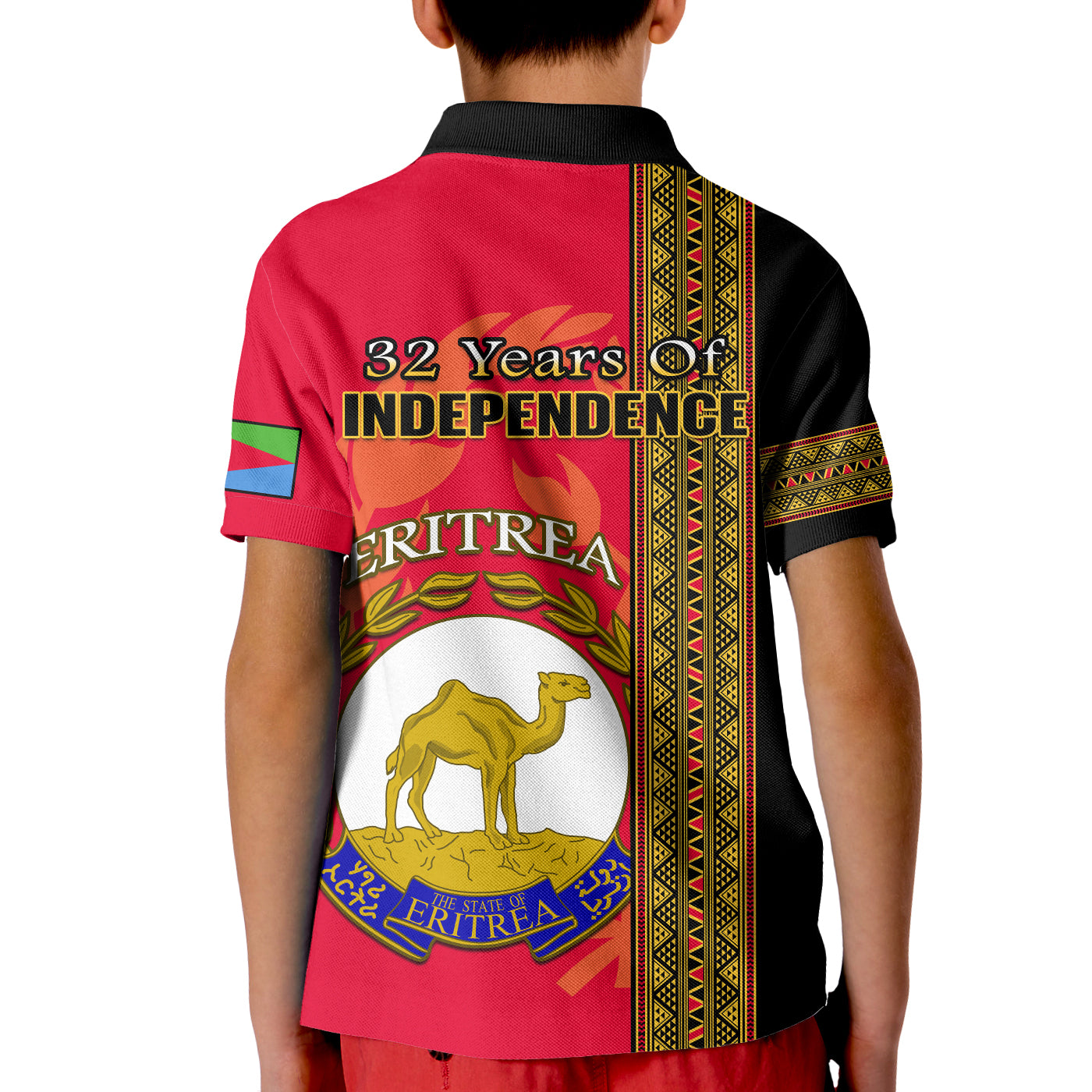 Eritrea Polo Shirt African Pattern Happy Independence Day Version Black LT14