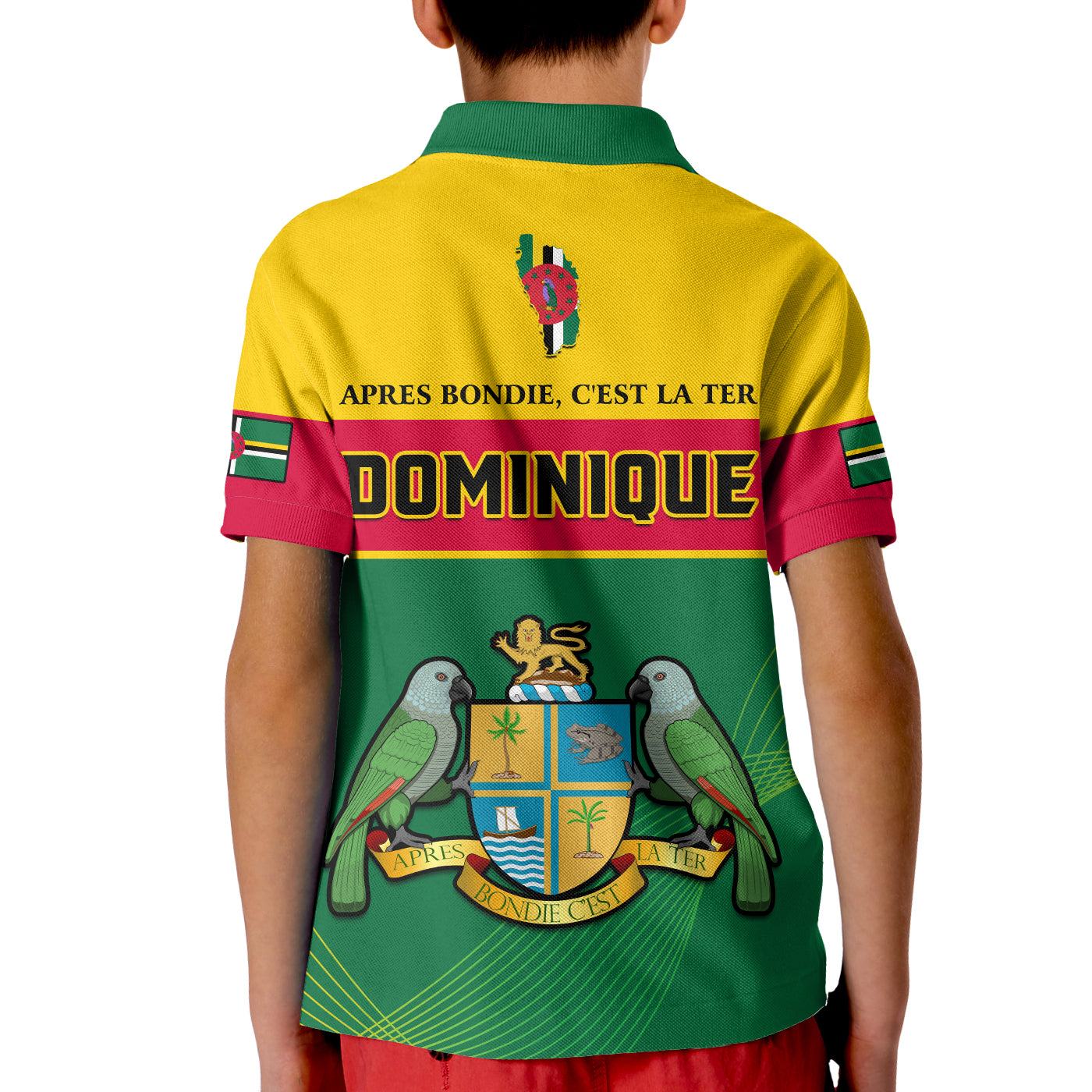 Dominica Polo Shirt Dominican Coat Of Arms With Map LT14