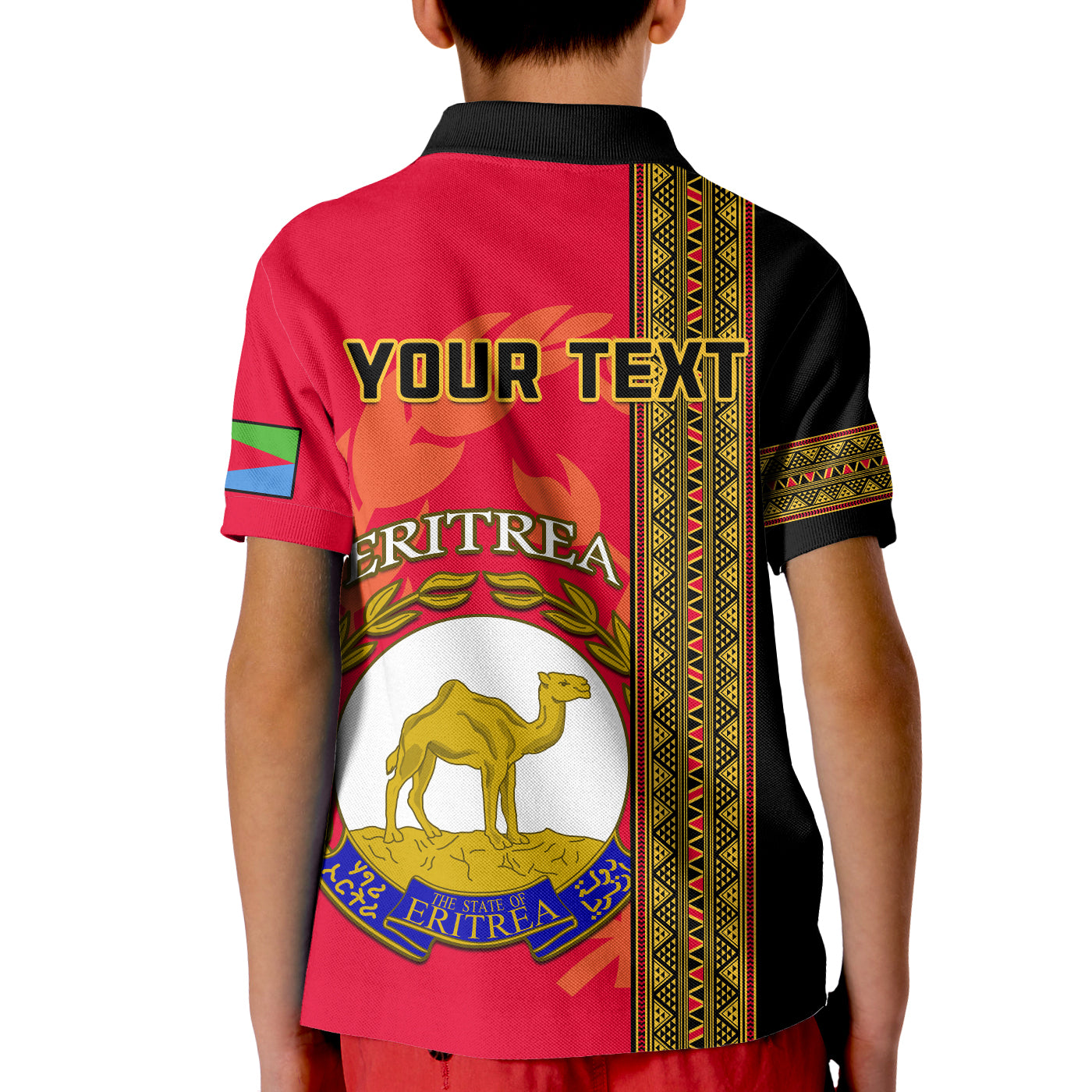 Custom Eritrea Polo Shirt African Pattern Happy Independence Day Version Black LT14