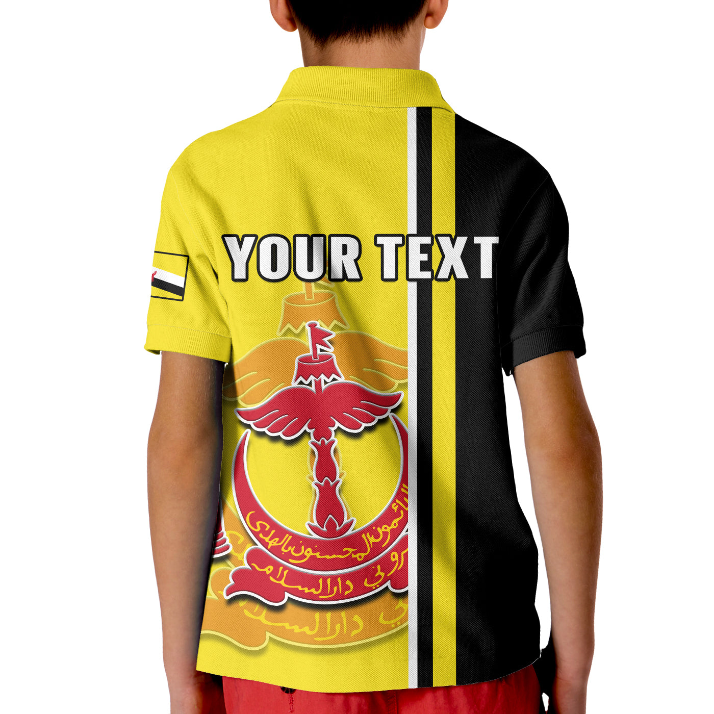 Custom Brunei Polo Shirt Happy Independence Day With Coat Of Arms LT14