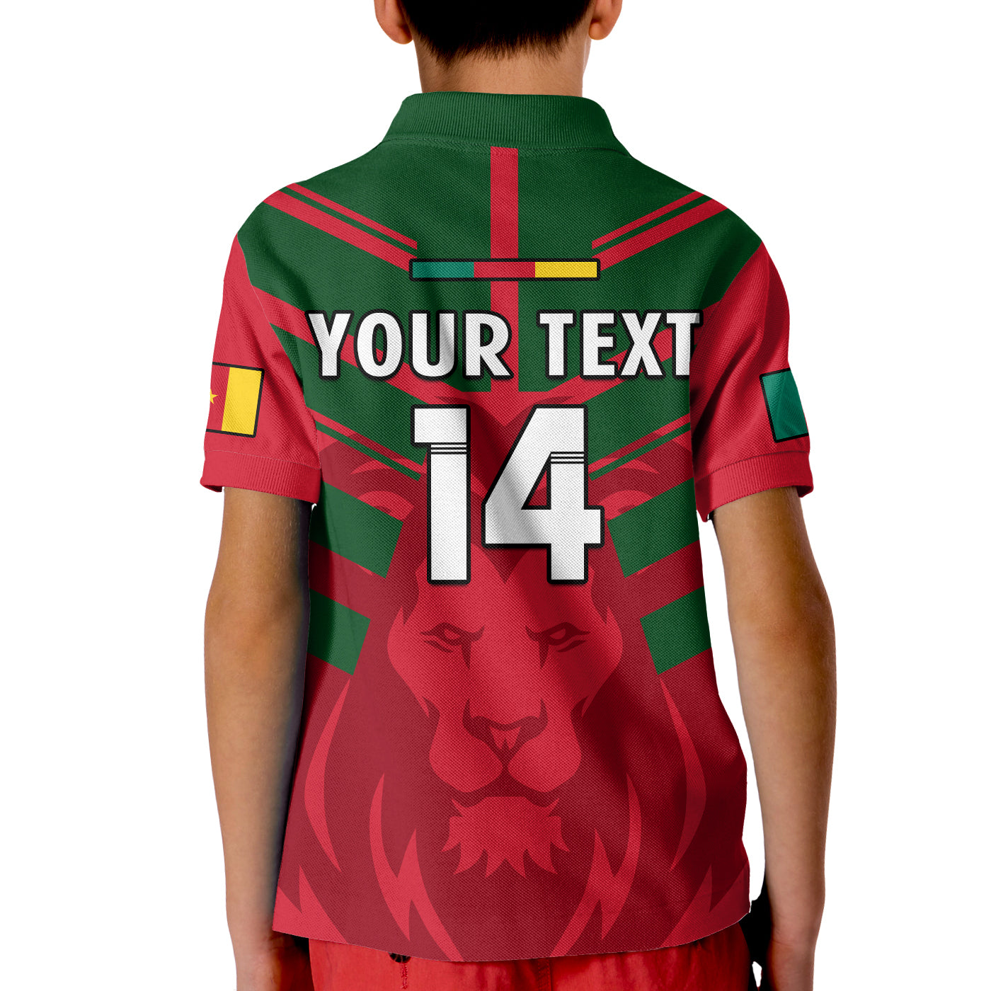 (Custom Text And Number) Cameroon Football Polo Shirt Les Lions Indomptables Red Football 2022 LT14