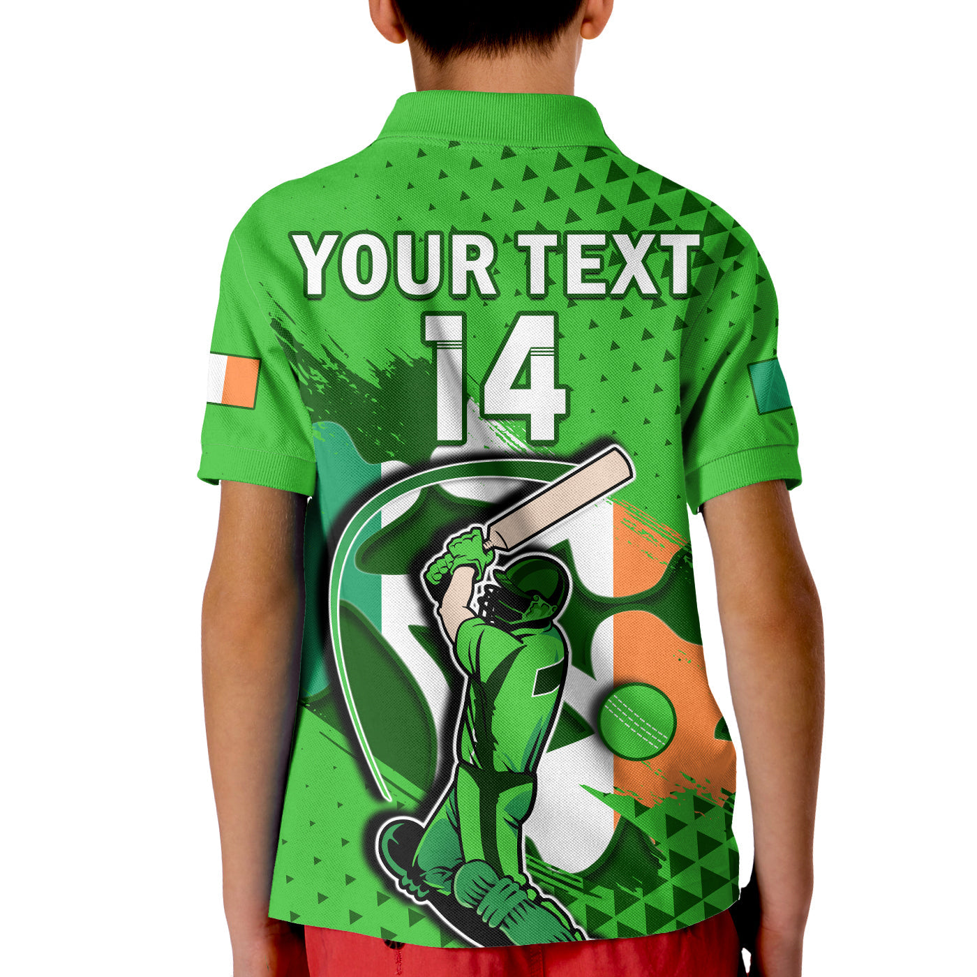 (Custom Text And Number) Ireland Cricket Polo Shirt Irish Flag Shamrock Sporty Style LT14