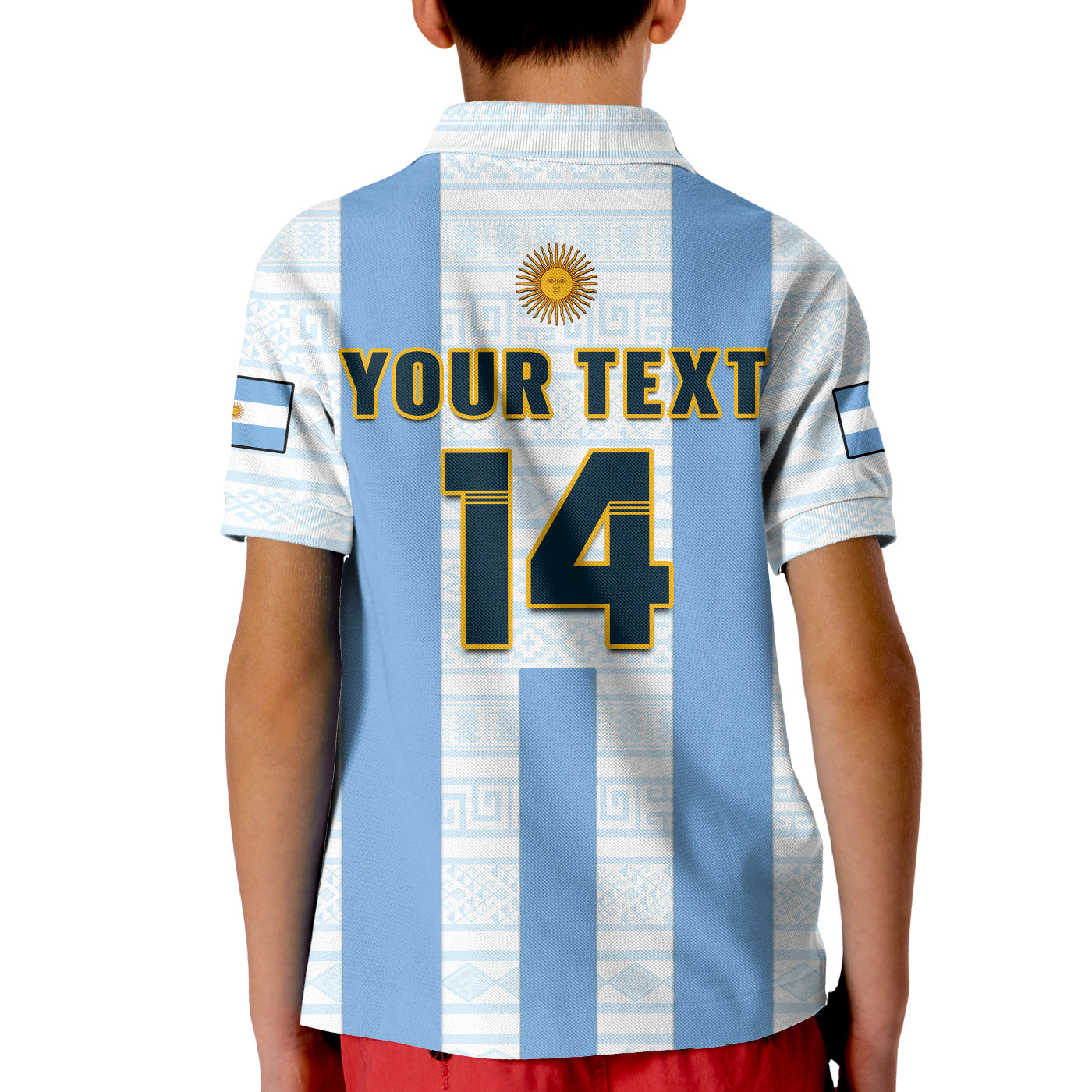 (Custom Text And Number) Argentina Football Polo Shirt World Cup La Albiceleste 3rd Champions Proud LT14