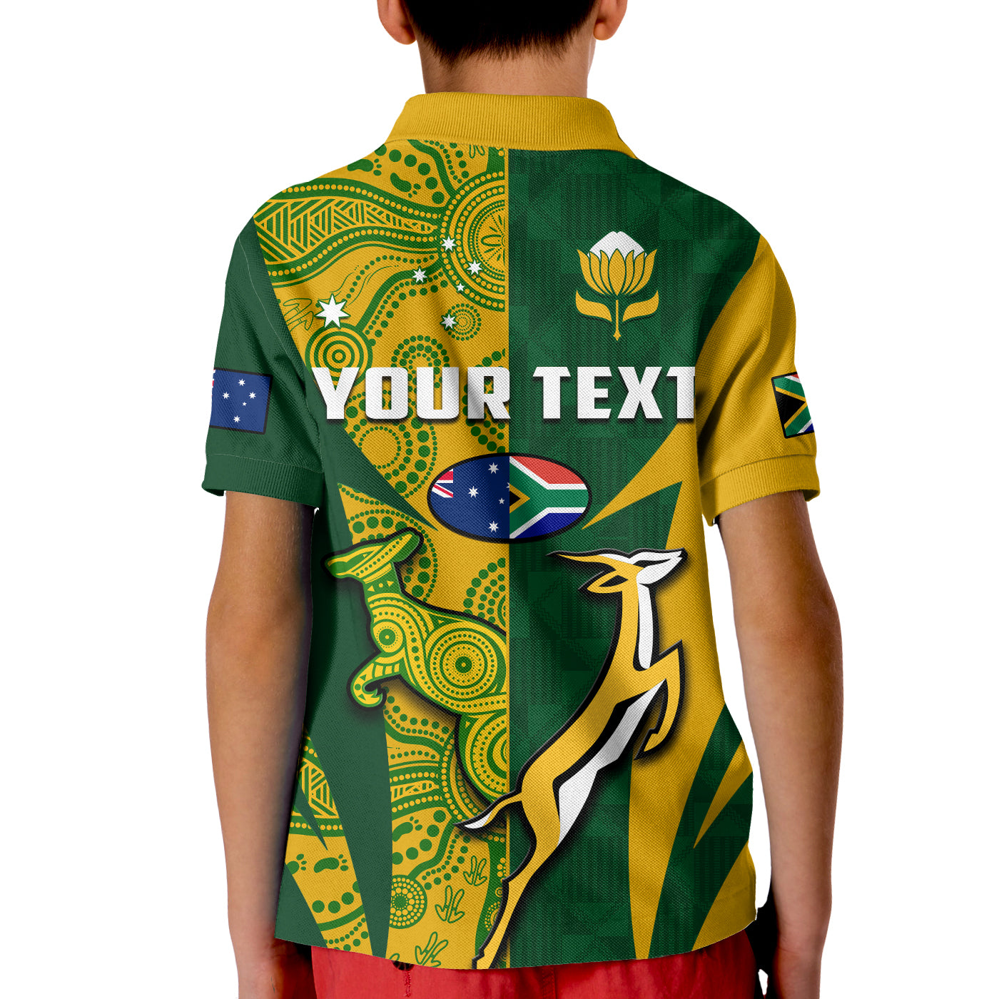 Custom Australia Rugby and South Africa Rugby Polo Shirt Wallabies Mix Springboks Sporty LT14