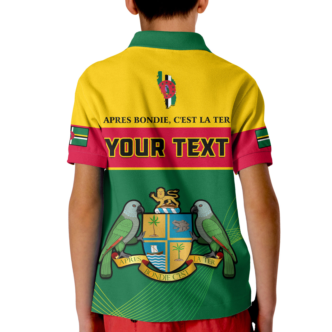 Custom Dominica Polo Shirt Dominican Coat Of Arms With Map LT14