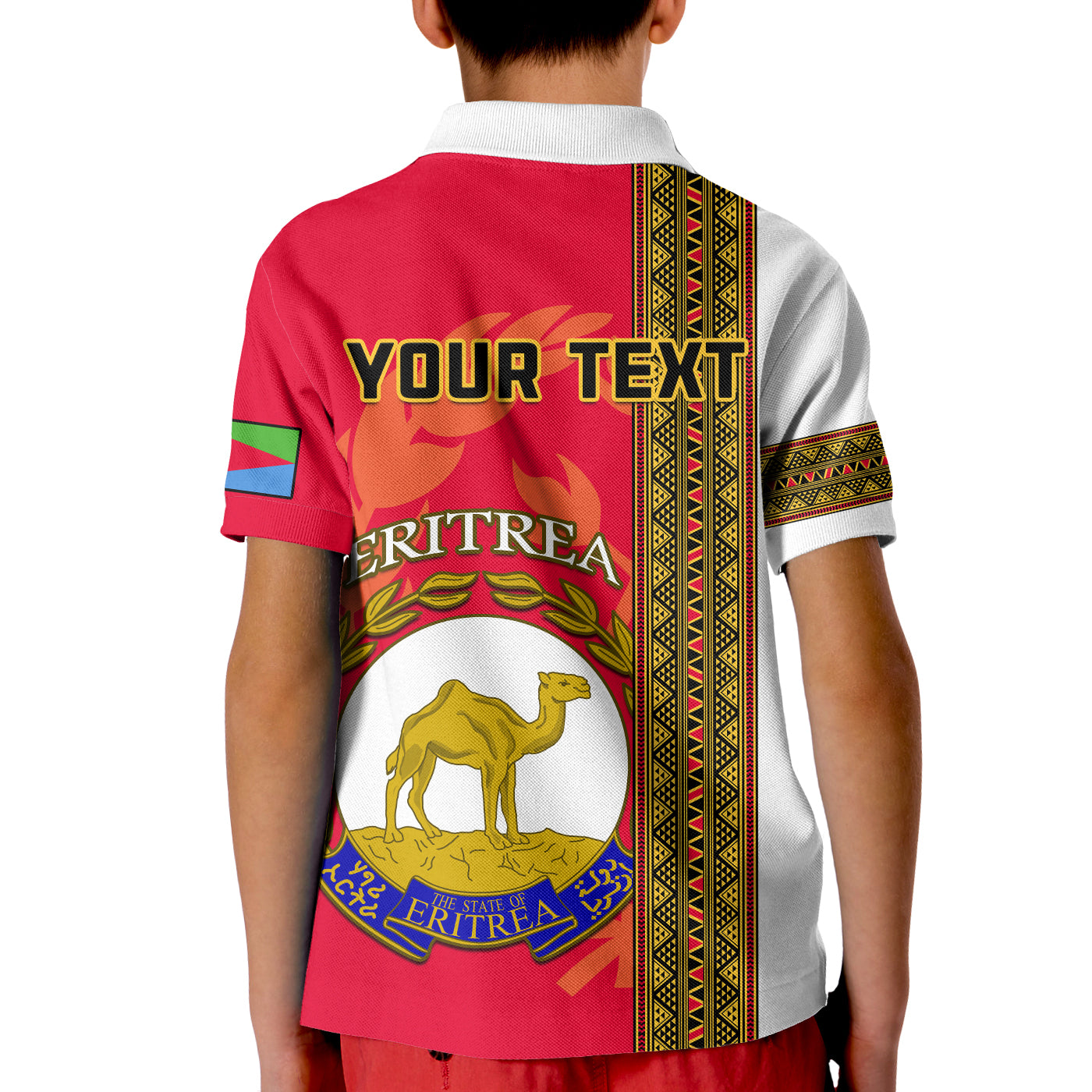 Custom Eritrea Polo Shirt African Pattern Happy Independence Day Version White LT14