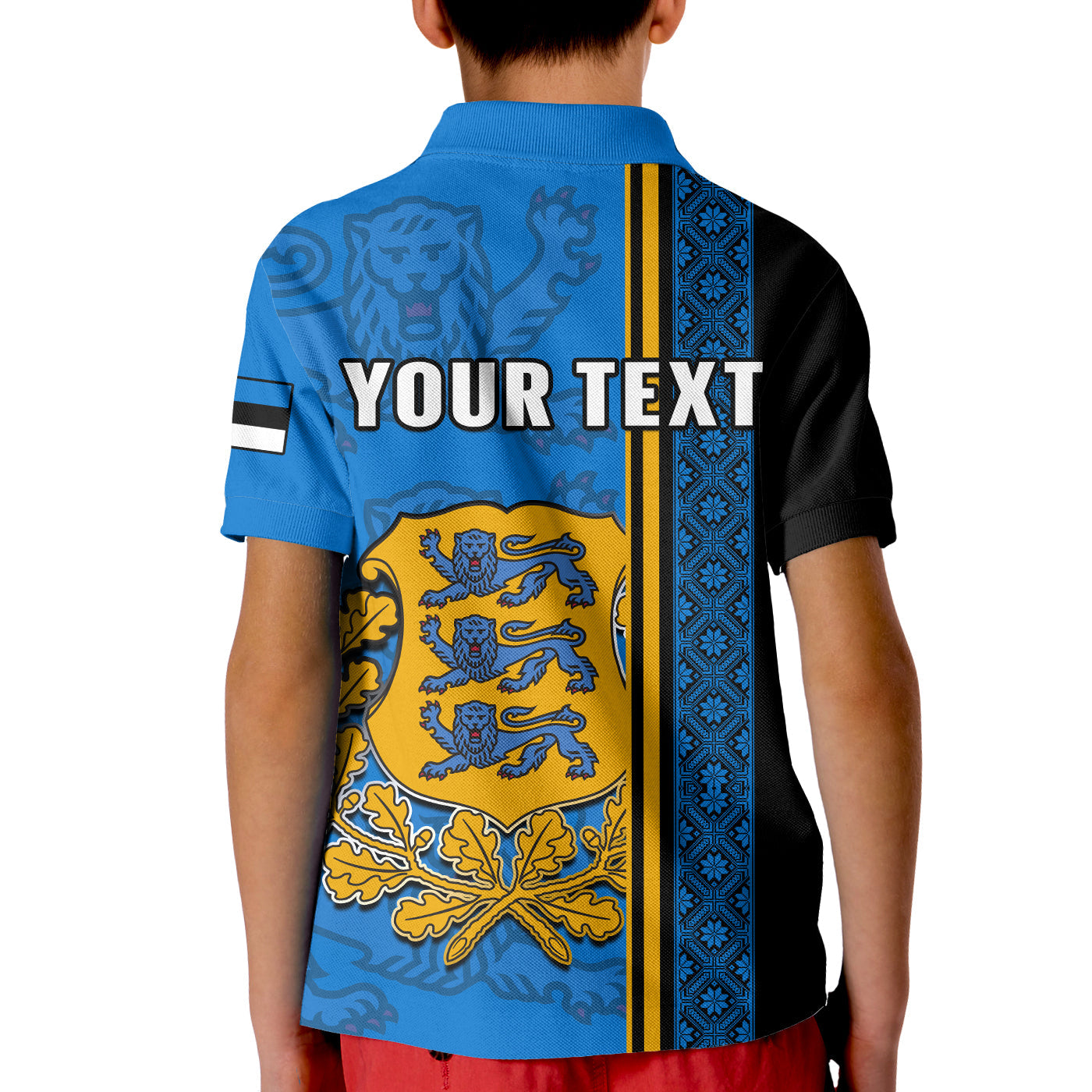 Custom Estonia Polo Shirt Happy Estonian Independence Day With Coat Of Arms LT14