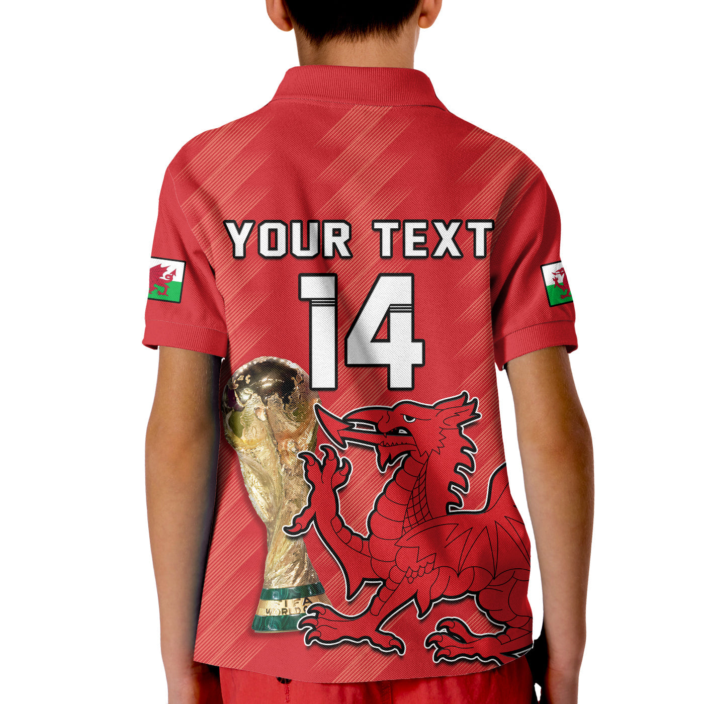 (Custom Text And Number) Wales Football Polo Shirt Cymru Champions Football 2022 LT14