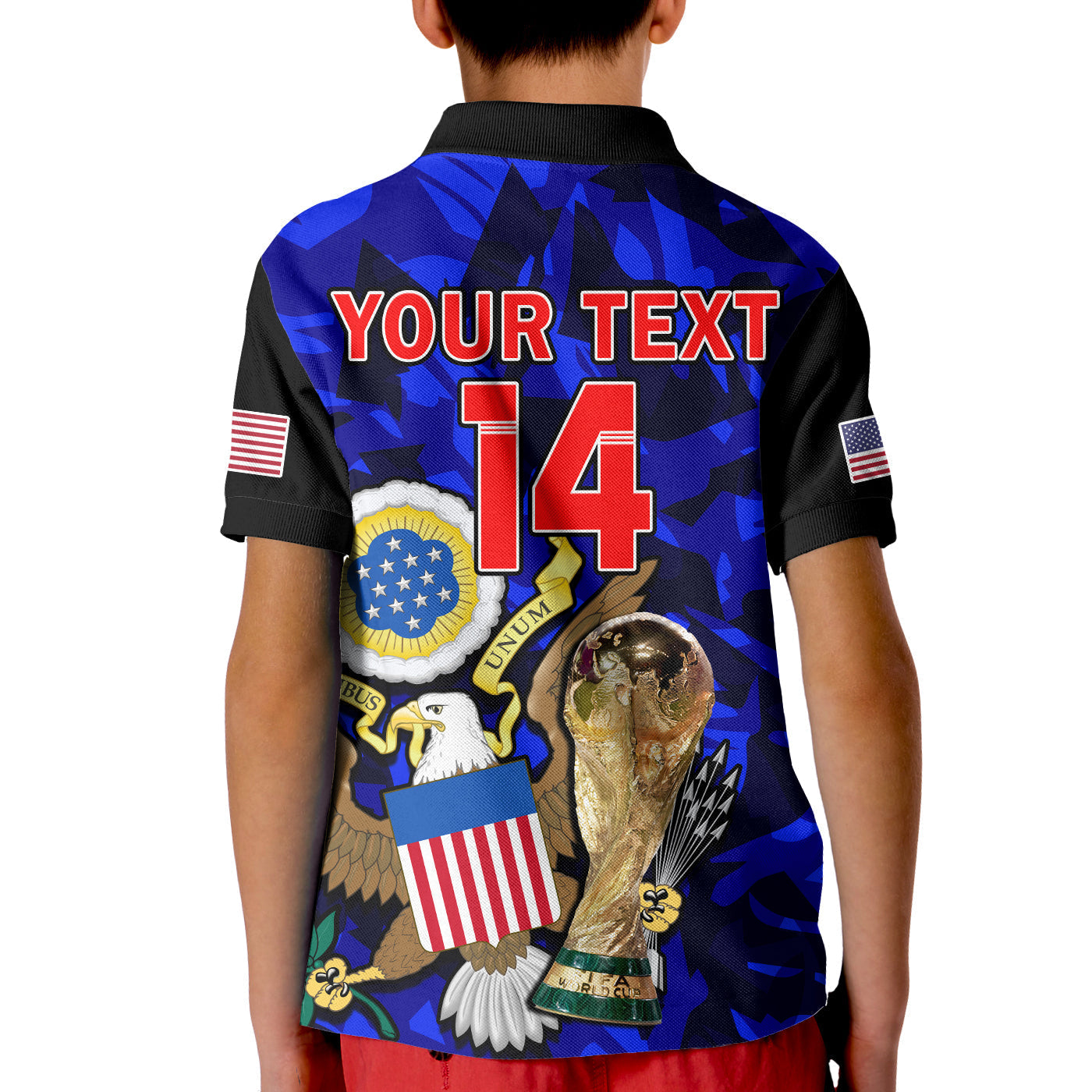(Custom Text And Number) USA Football Polo Shirt The Yanks Champions WC 2022 LT14