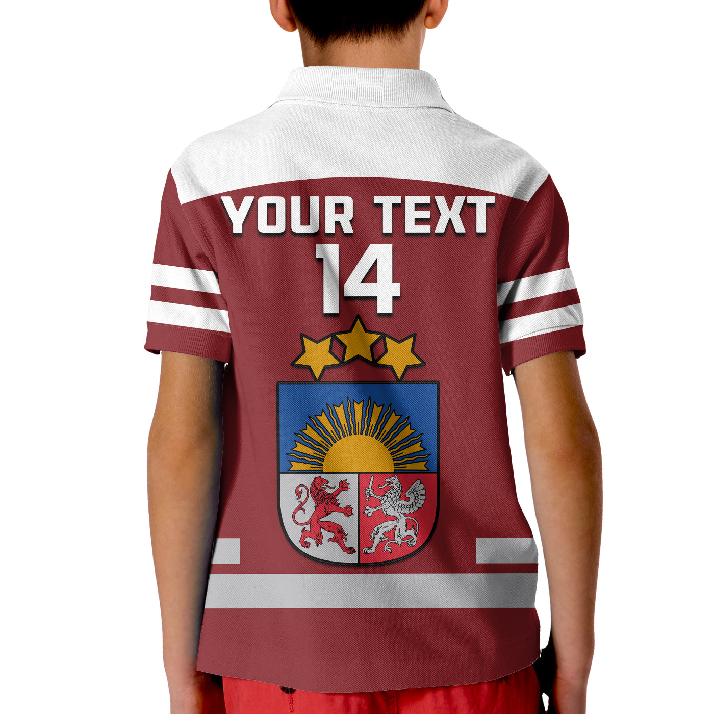 (Custom Text And Number) Latvia Hockey Polo Shirt 2023 Red Sporty Style LT14