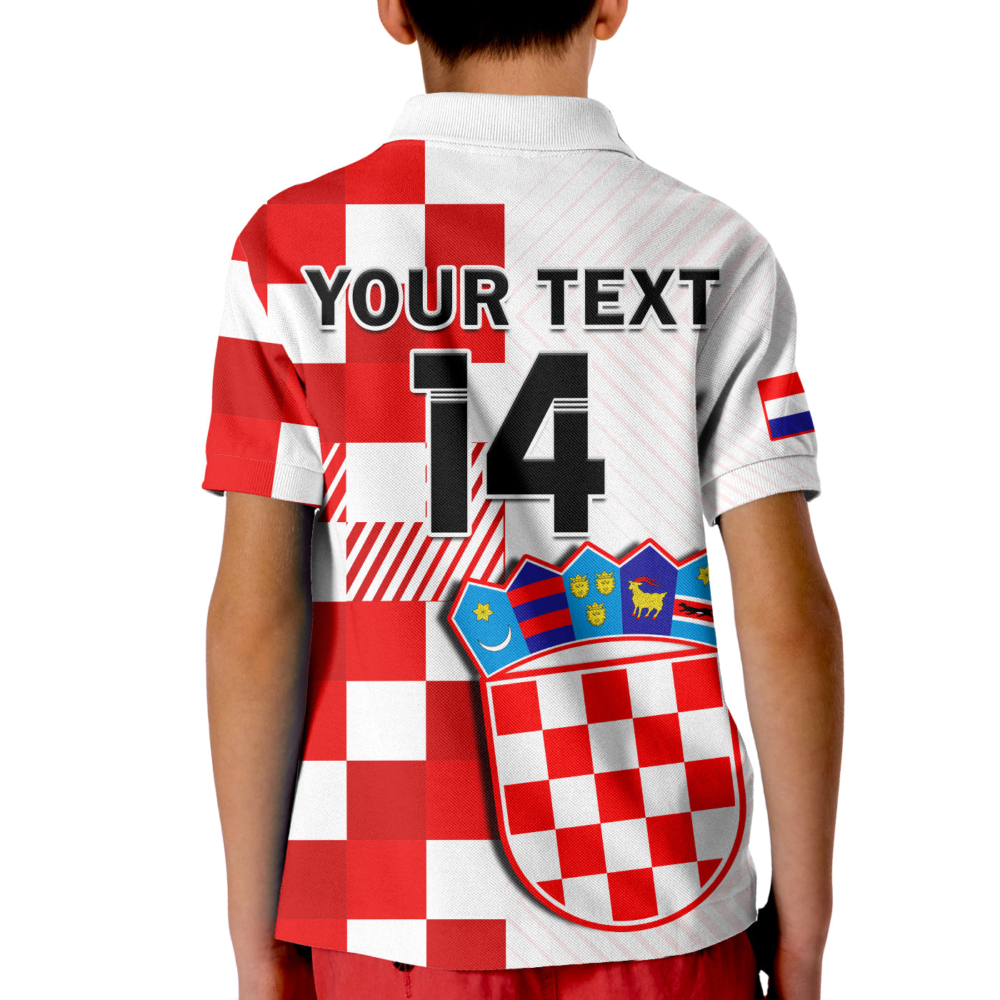 (Custom Text And Number) Croatia Football Polo Shirt Hrvatska Checkerboard Champions WC 2022 LT14