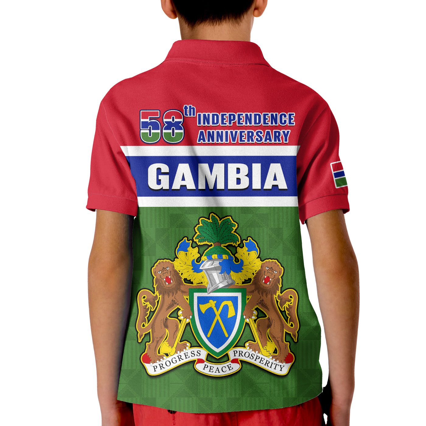 Gambia Polo Shirt Happy 58th Independence Anniversary Flag Style LT14