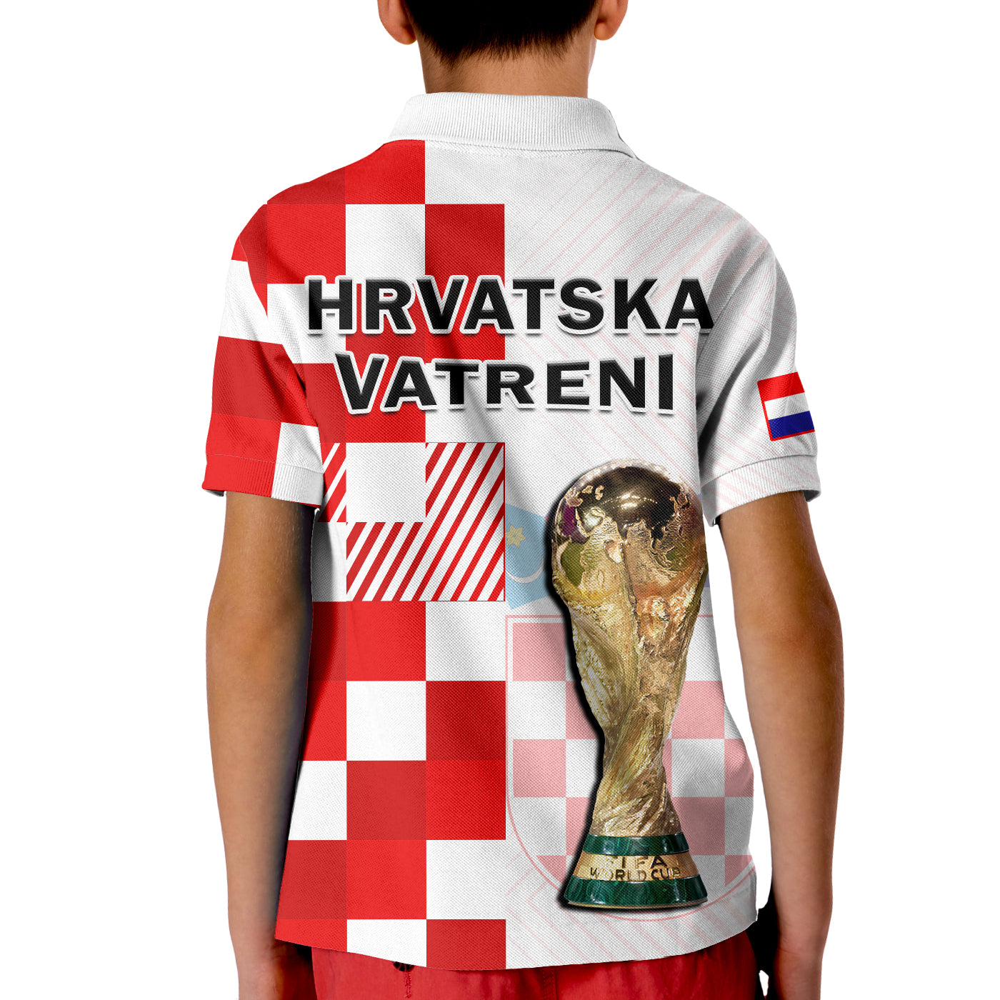 Croatia Football Polo Shirt Hrvatska Checkerboard Champions WC 2022 LT14
