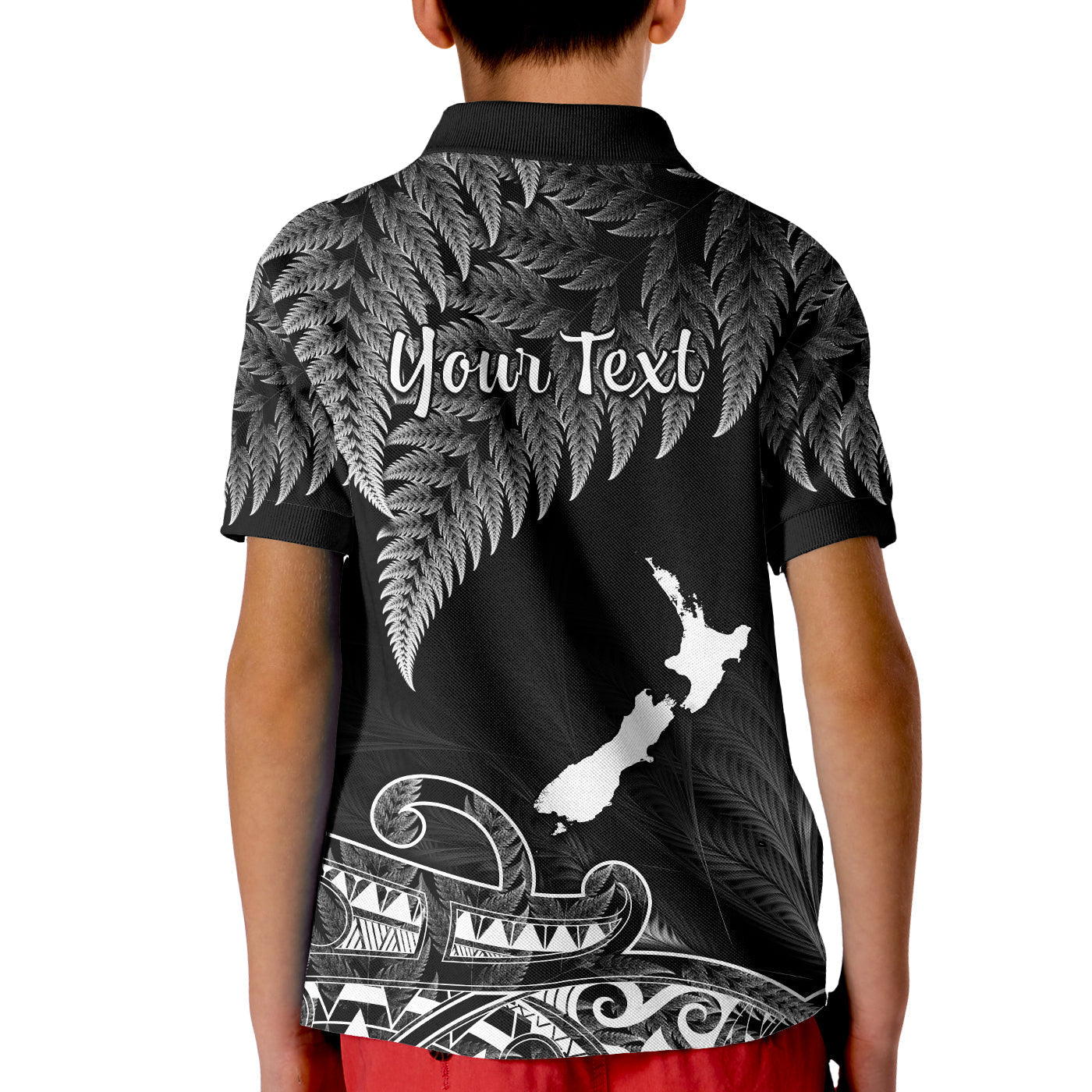 Custom New Zealand Silver Fern Polo Shirt Aotearoa Map Maori LT14