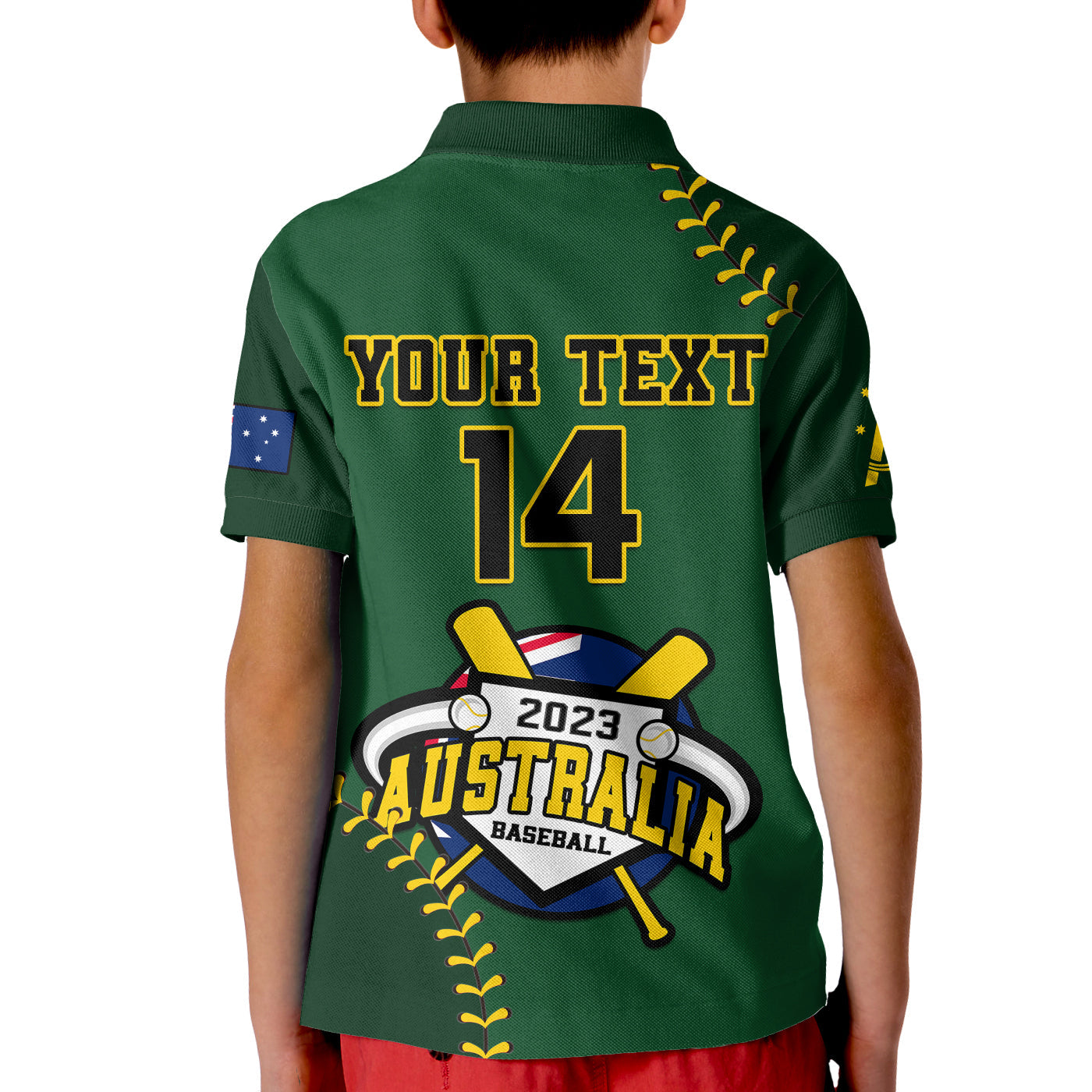 (Custom Text And Number) Australia Baseball Polo Shirt 2023 Go Aussie LT14
