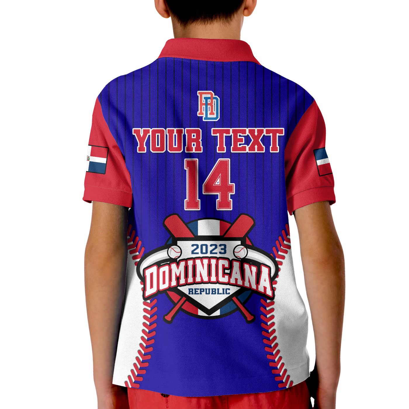 (Custom Text And Number) Dominican Republic Baseball Polo Shirt 2023 Version Blue LT14